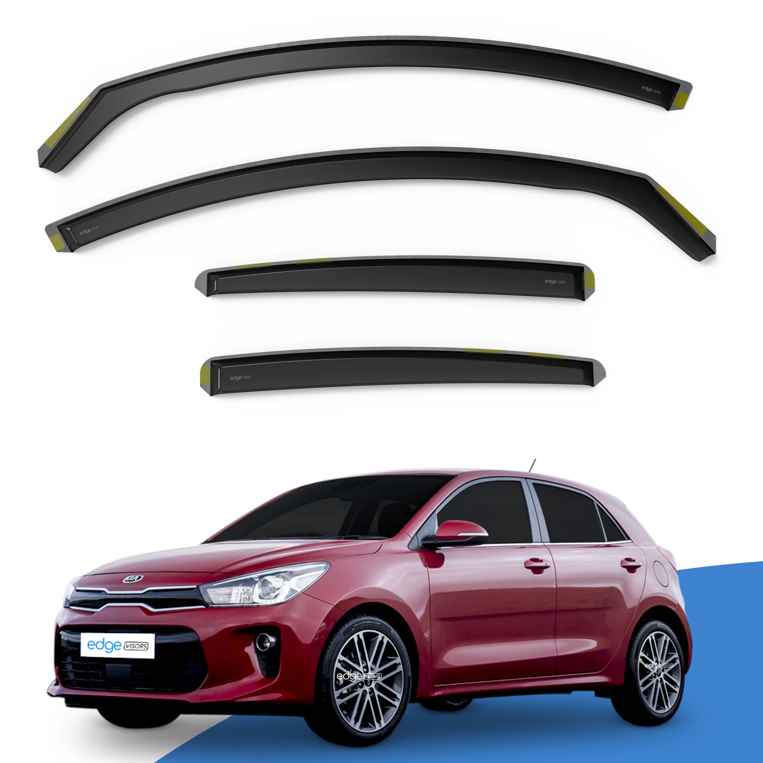 Kia Rio MK4 2018-2023 5 Door Hatchback Wind Deflectors 4pc