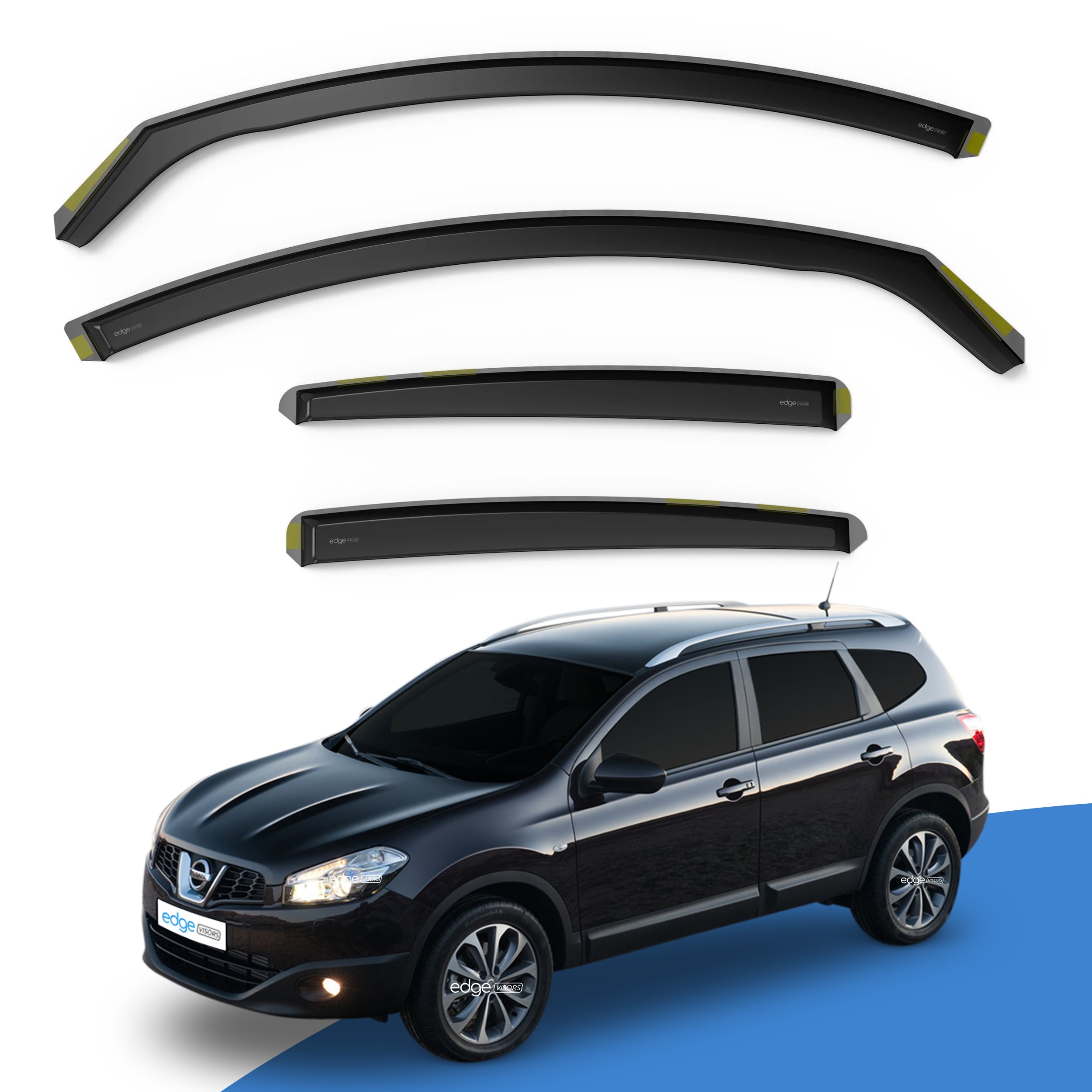 Nissan Qashqai+2 7 Seater MK1 2008-2013 5 Door SUV Wind Deflectors 4pc
