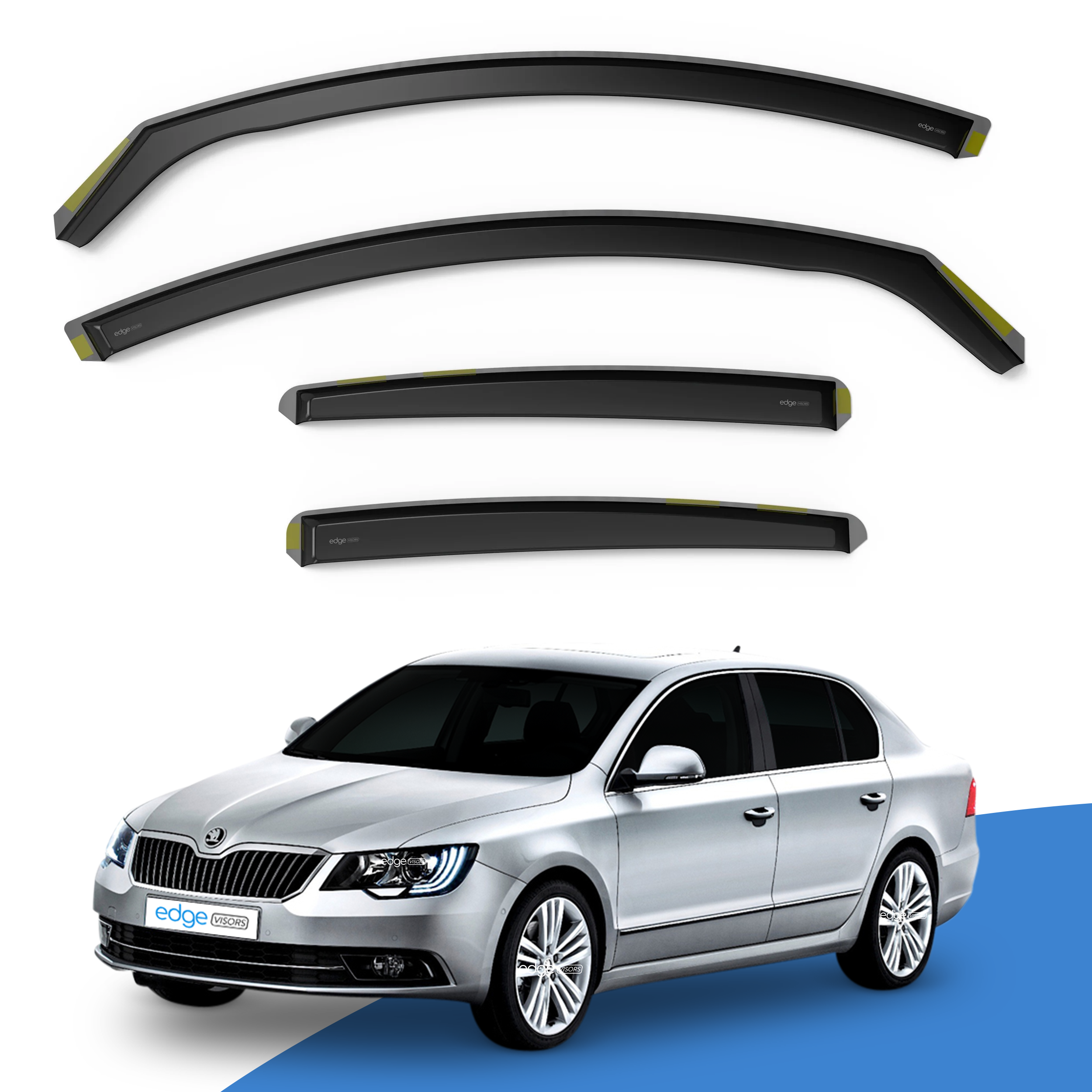 Skoda Superb MK2 2008-2015 4 Door Saloon Wind Deflectors 4pc