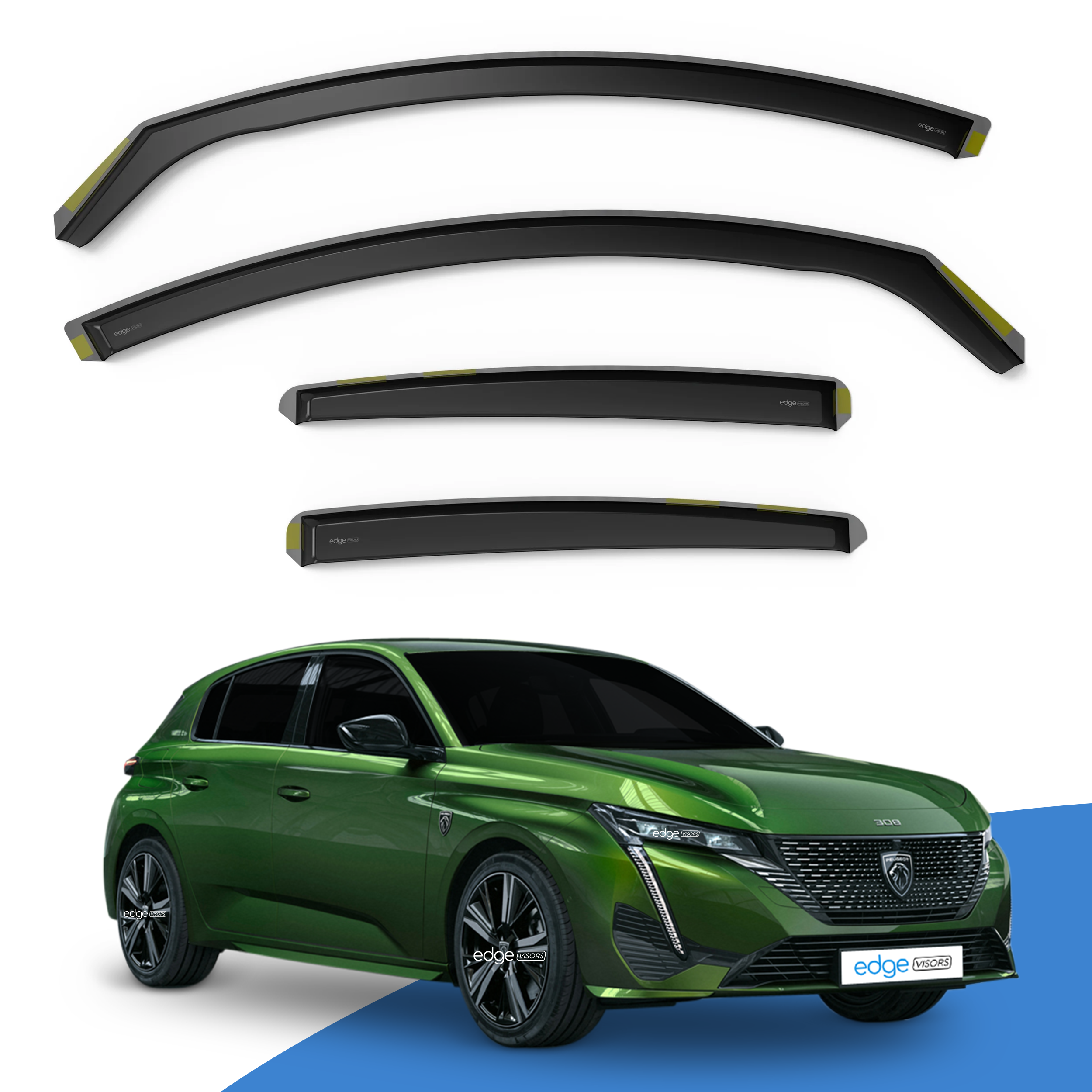 Peugeot 308 MK3 2021-Onwards 5 Door Hatchback Wind Deflectors 4pc
