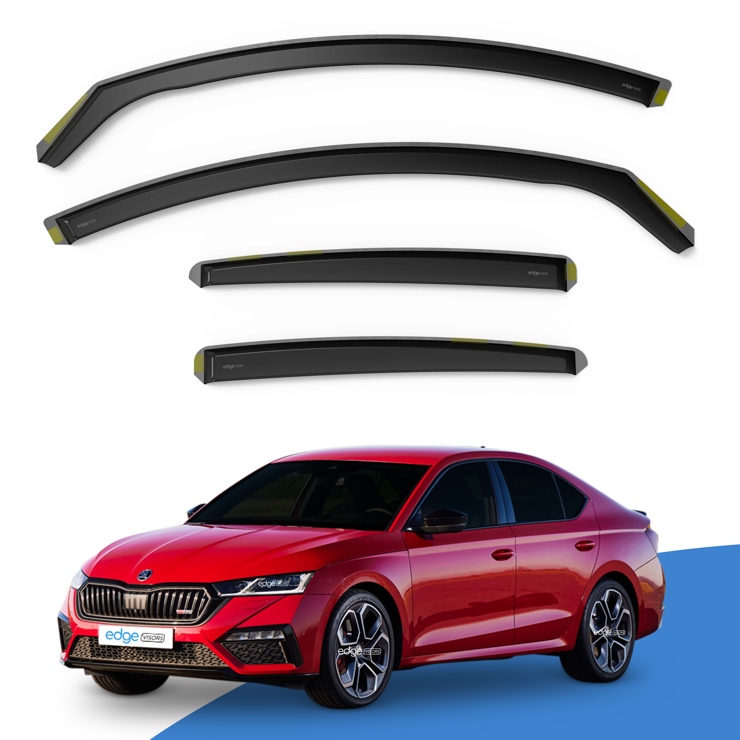 Skoda Octavia MK4 2020-2025 4 Door Saloon Wind Deflectors 4pc