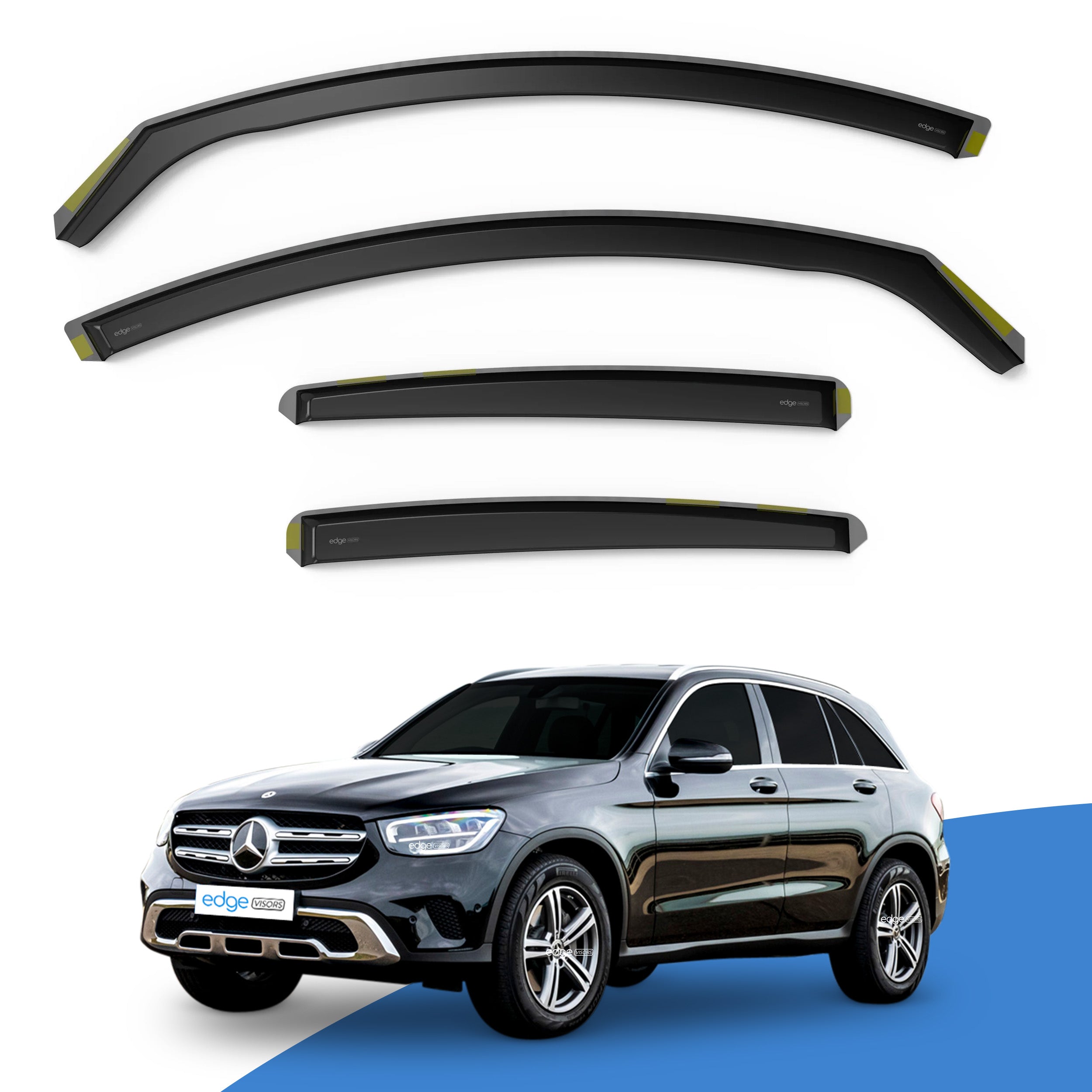 Mercedes GLC MK1 X253 2016-2022 5 Door SUV Wind Deflectors 4pc