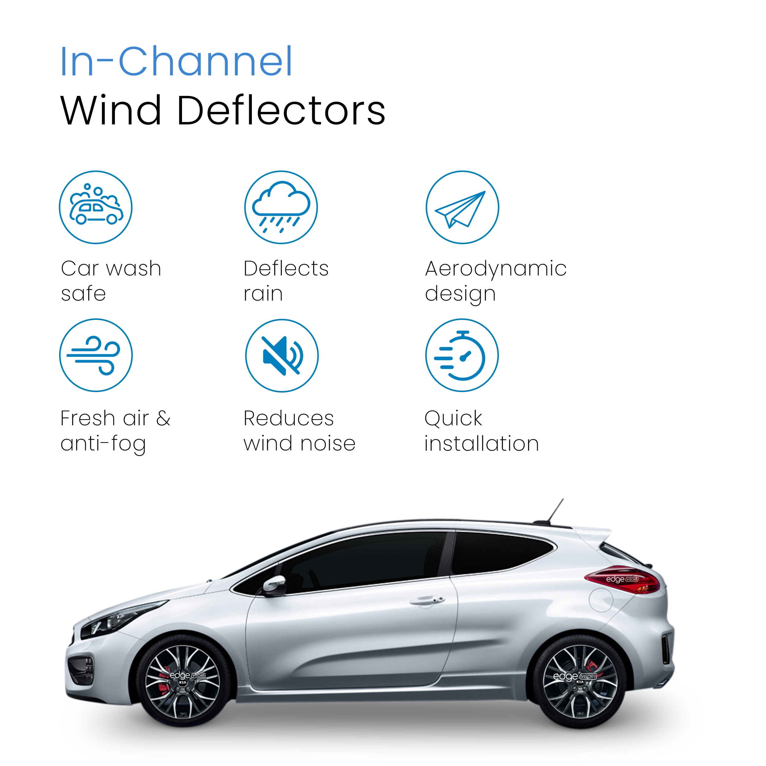Kia ProCeed MK2 2013-2019 3 Door Hatchback Wind Deflectors 2pc
