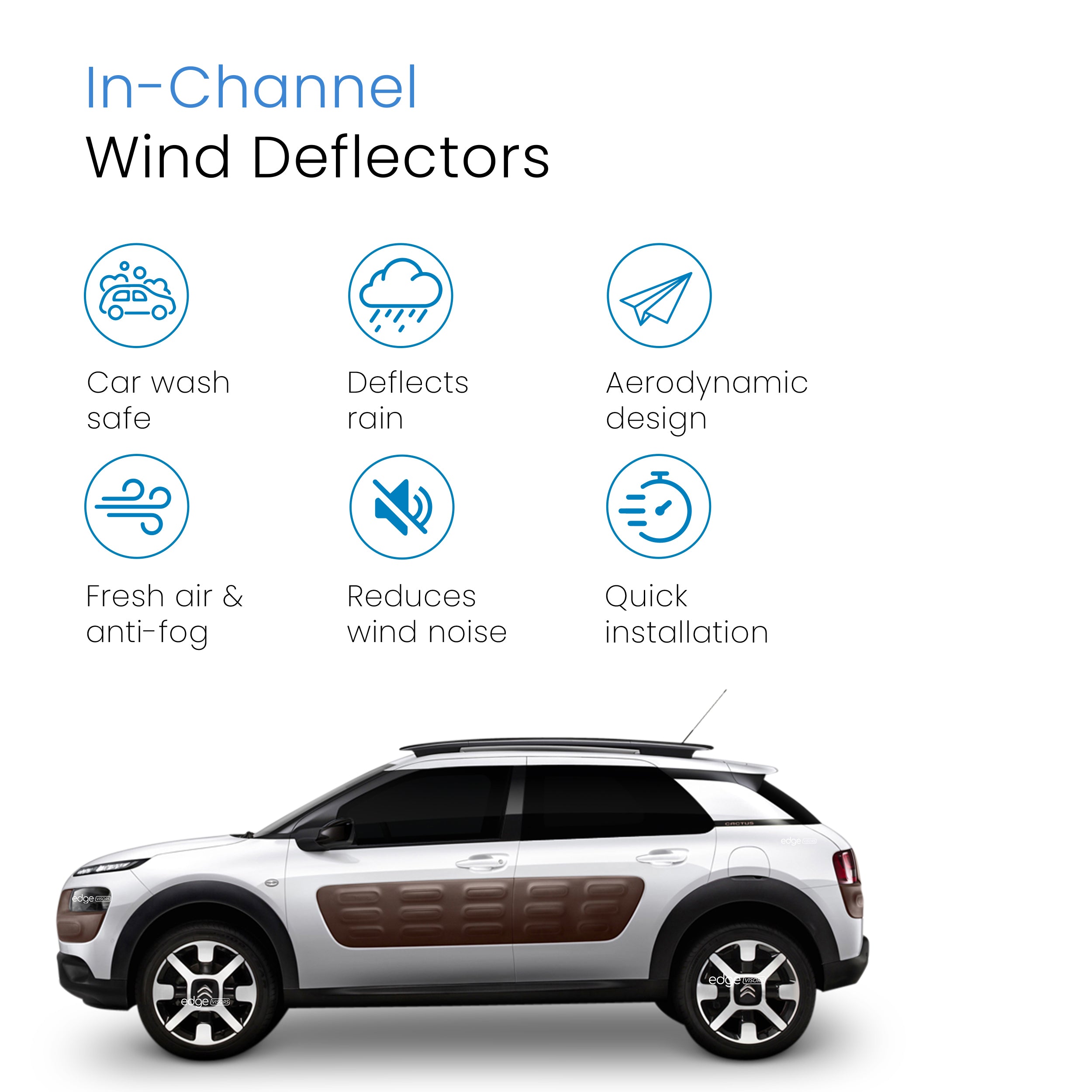 Citroen C4 Cactus 2014-Onwards 5 Door SUV Wind Deflectors 2pc
