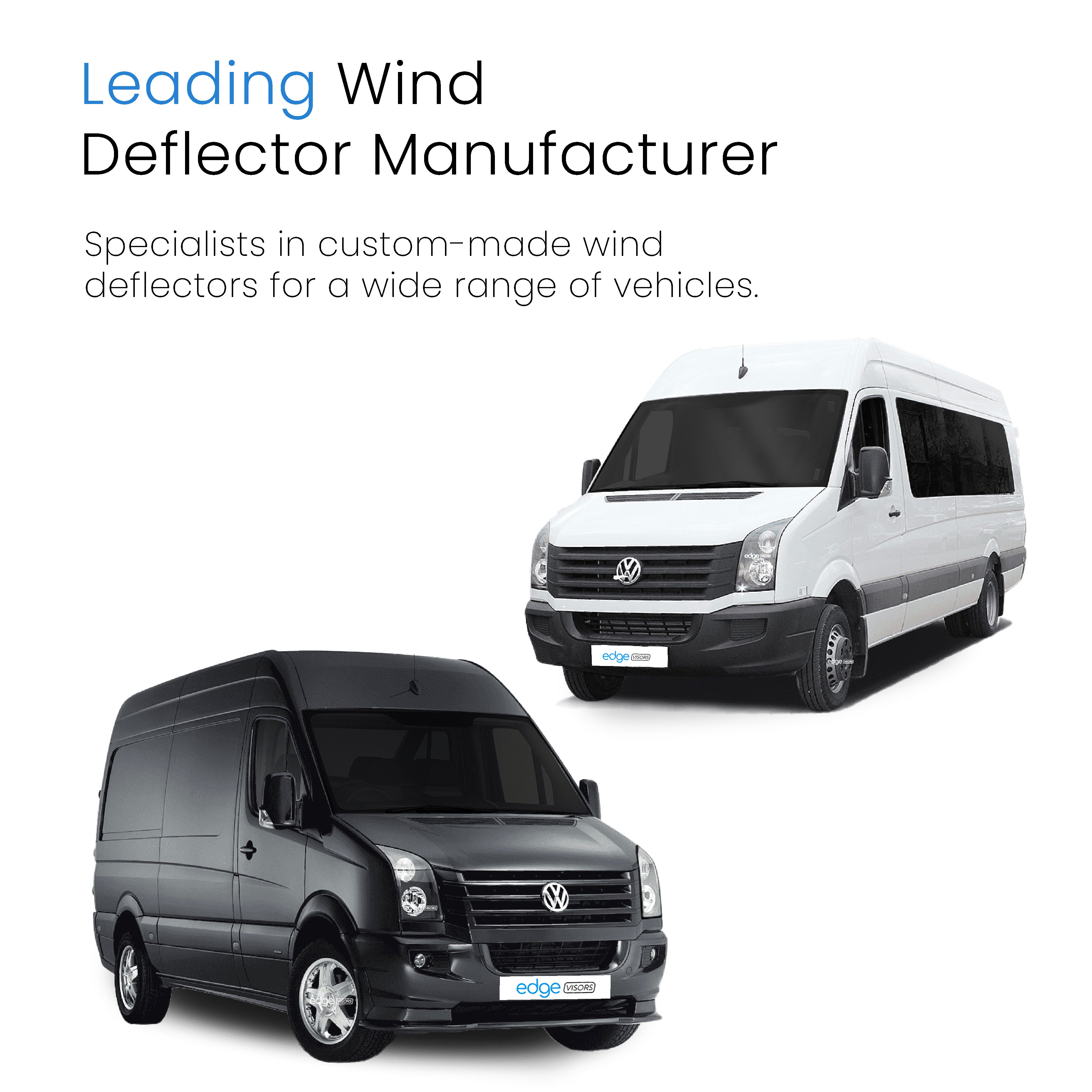 VW Crafter MK1 2006-2016 2 Door Van Wind Deflectors 2pc