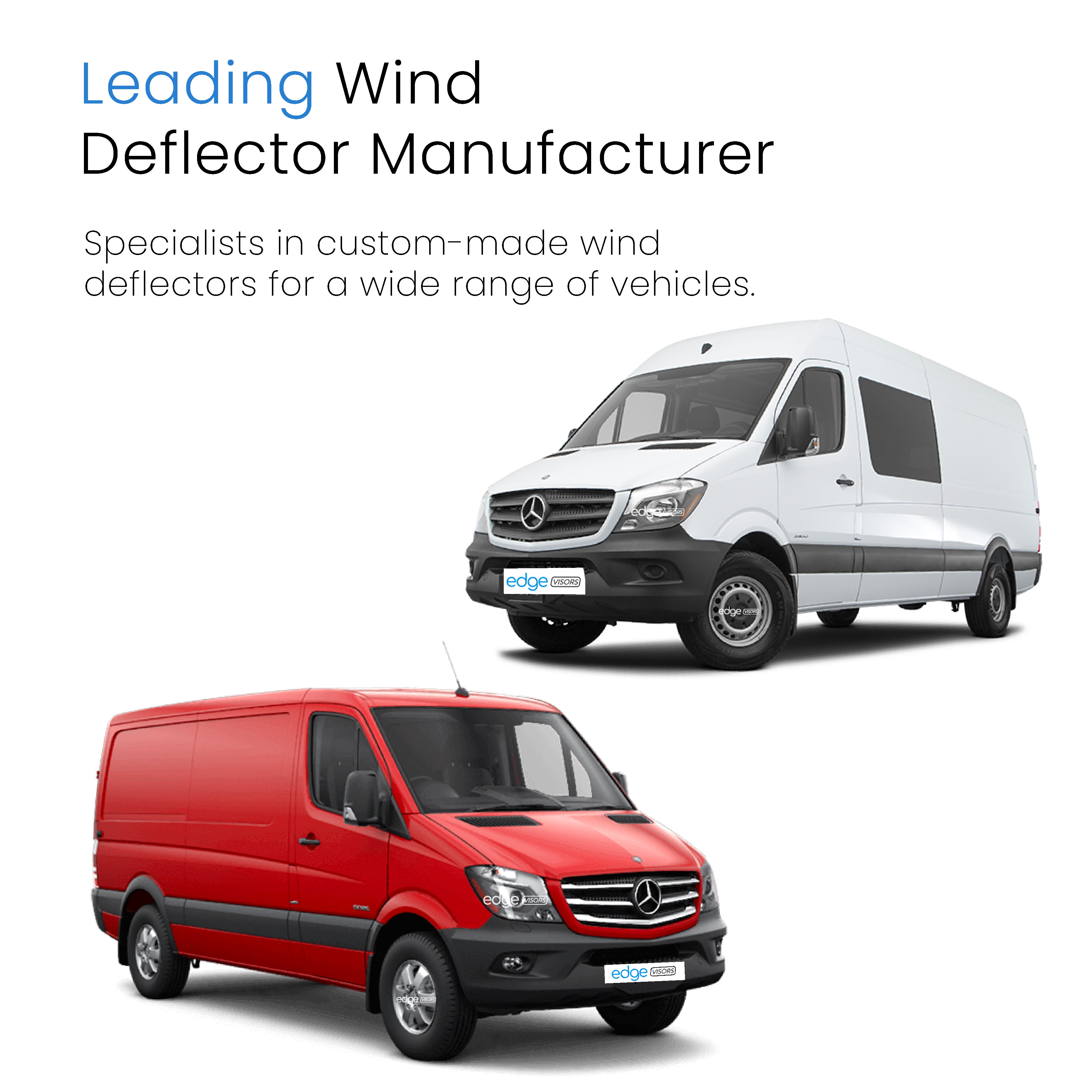 Mercedes Sprinter MK2 2006-2018 2 Door Van Wind Deflectors 2pc