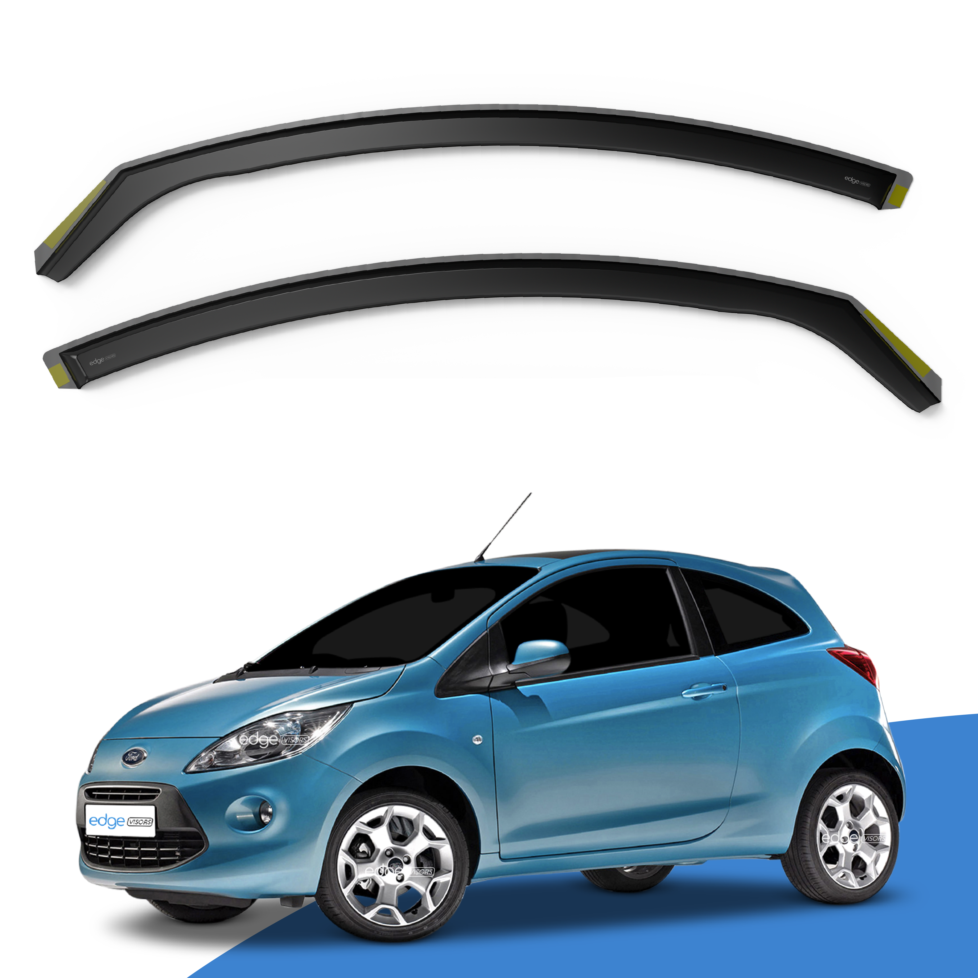 Ford Ka MK2 2008-2016 3 Door Hatchback Wind Deflectors 2pc