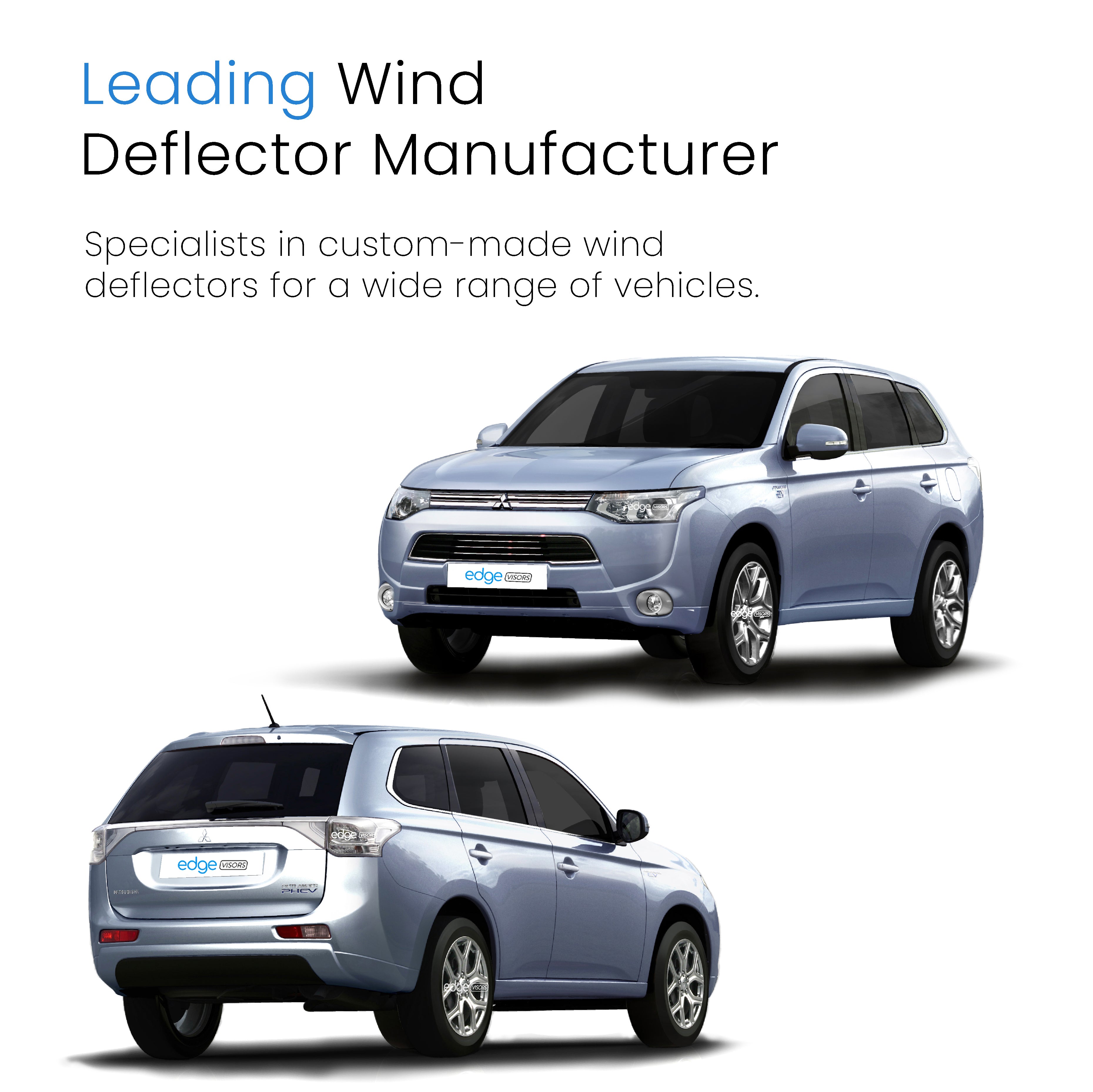 Mitsubishi Outlander MK3 2012-Onwards 5 Door SUV Wind Deflectors 4pc