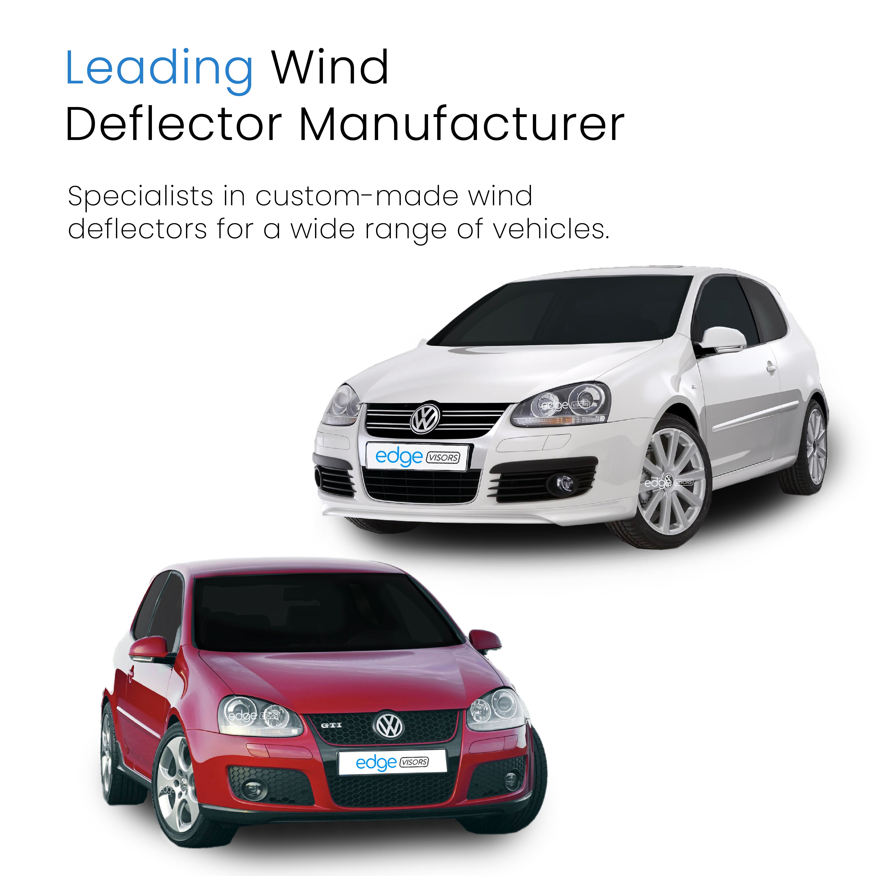 VW Golf MK5 2004-2009 3 Door Hatchback Wind Deflectors 2pc