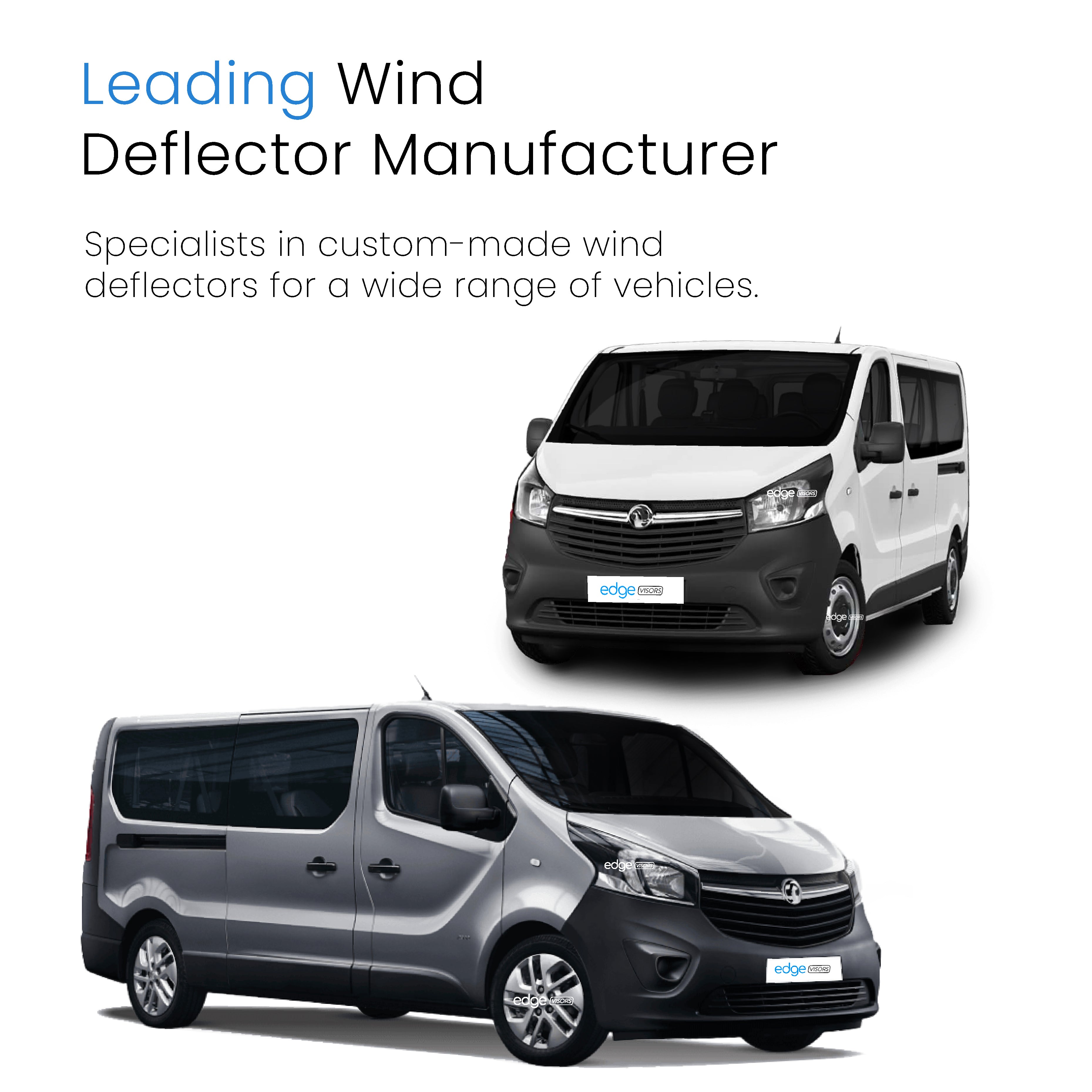 Vauxhall Vivaro MK2 2014-2019 2 Door Van Wind Deflectors 2pc