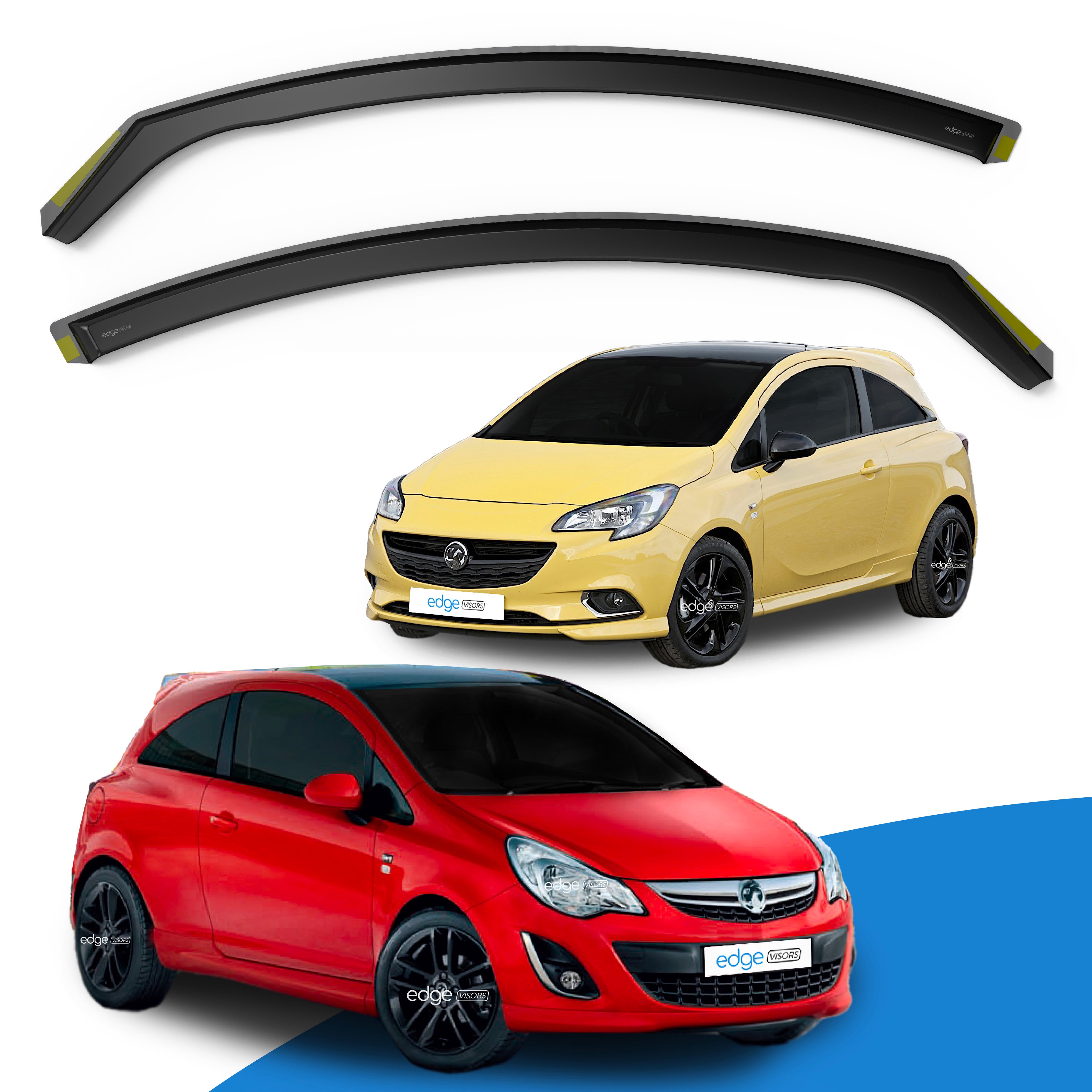 Vauxhall Corsa D E MK4 2006-2019 3 Door Hatchback Wind Deflectors 2pc