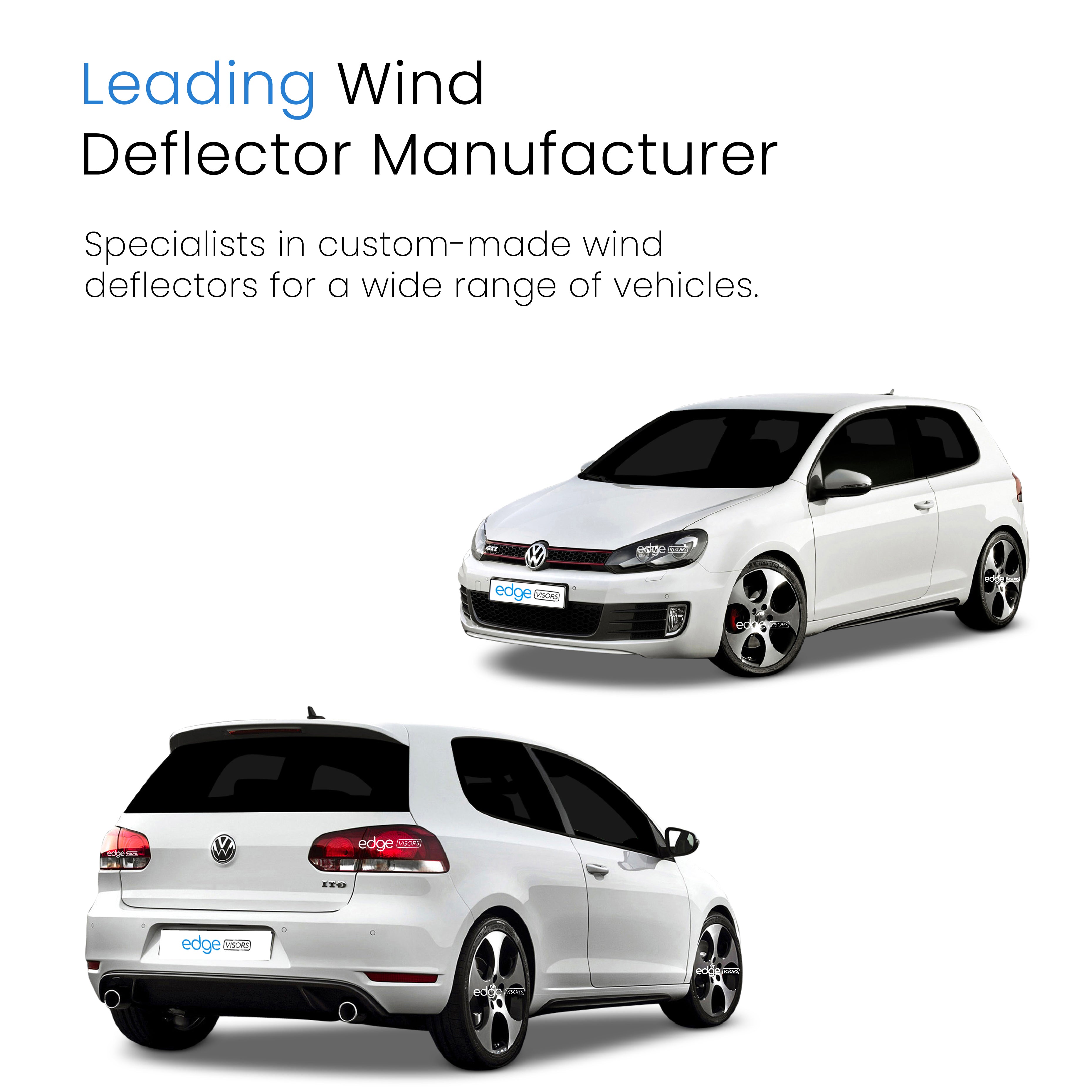 VW Golf MK6 2008-2012 3 Door Hatchback Wind Deflectors 2pc