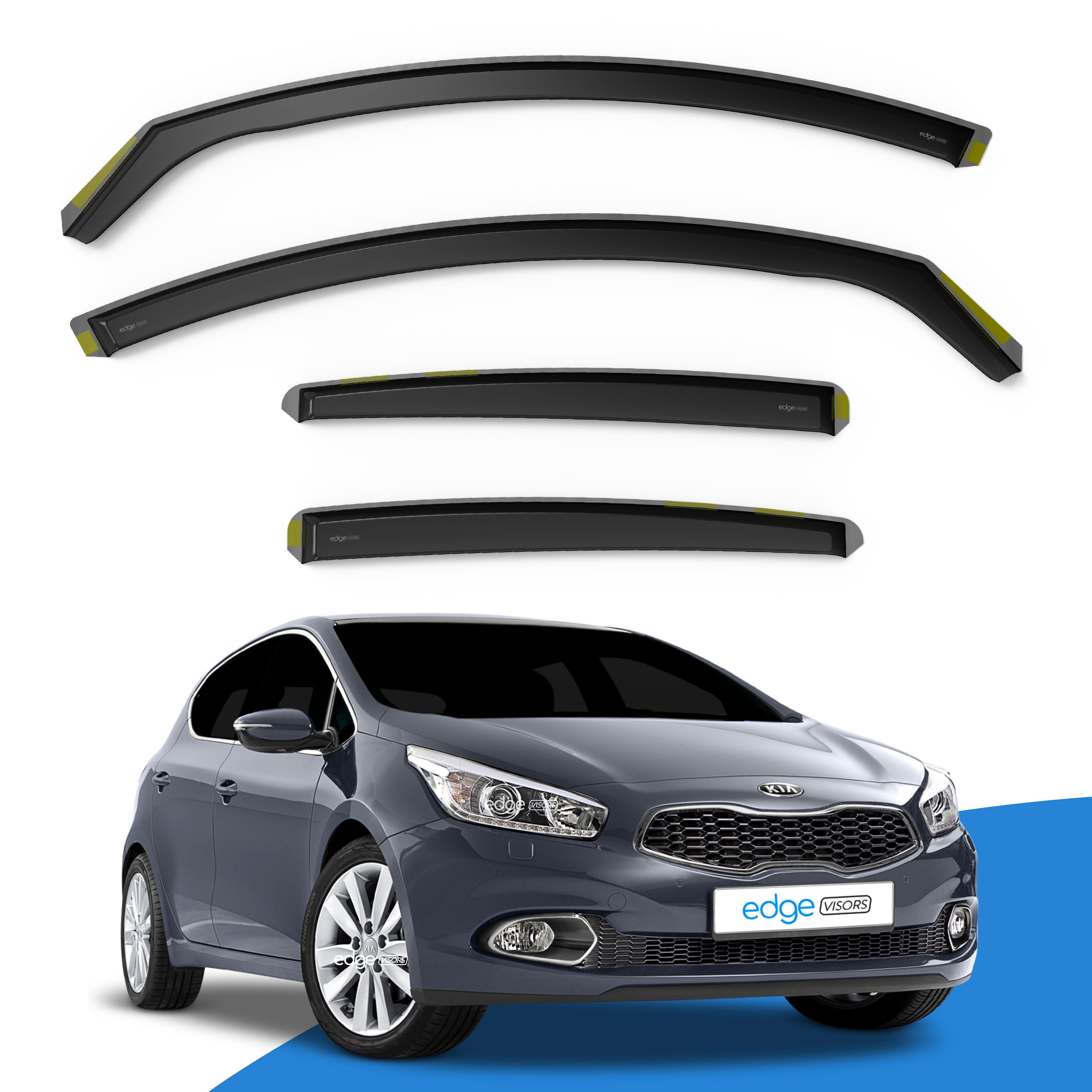 Kia Ceed MK2 2012-2018 5 Door Hatchback Wind Deflectors 4pc