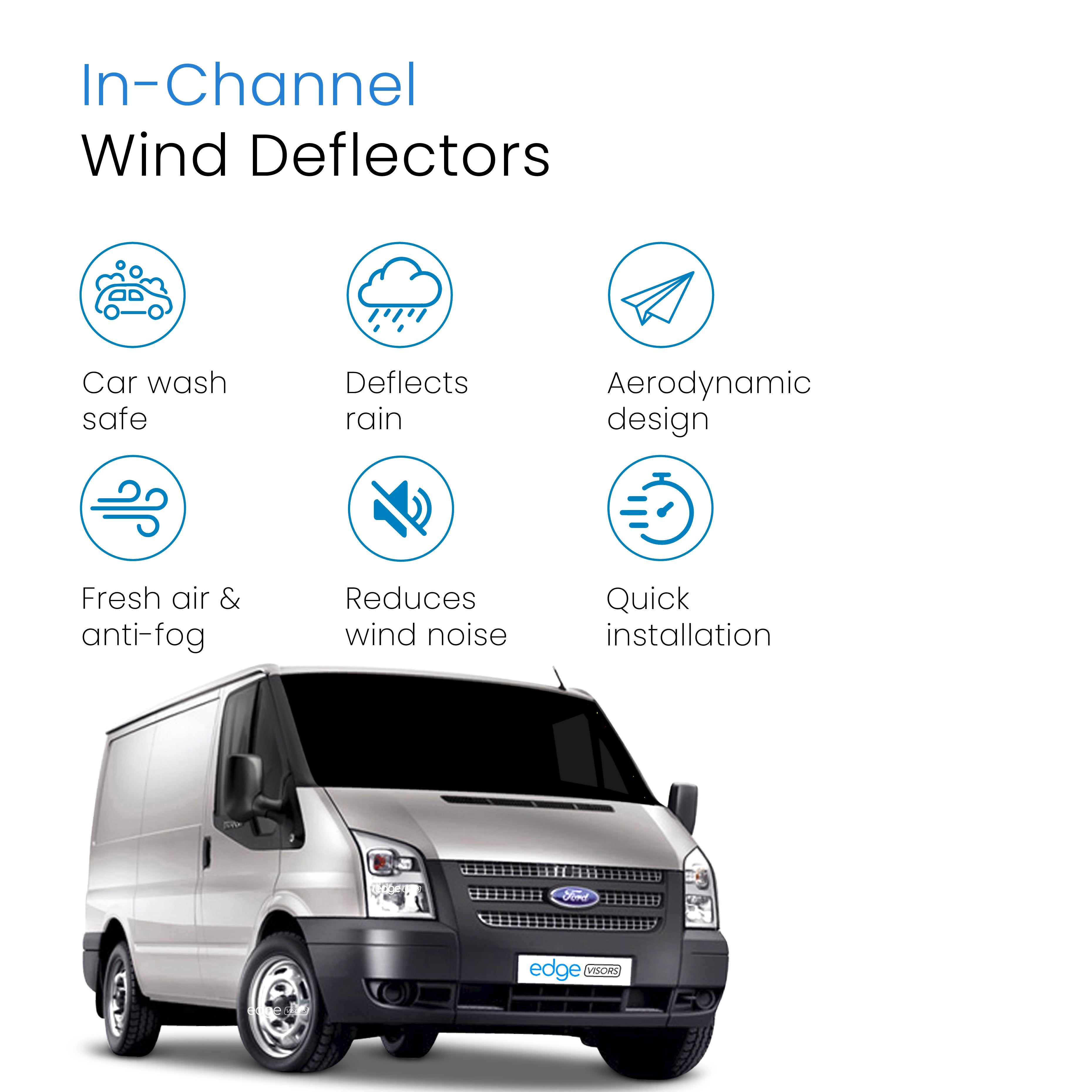 Ford Transit MK7 2006-2014 2 Door Van Wind Deflectors 2pc