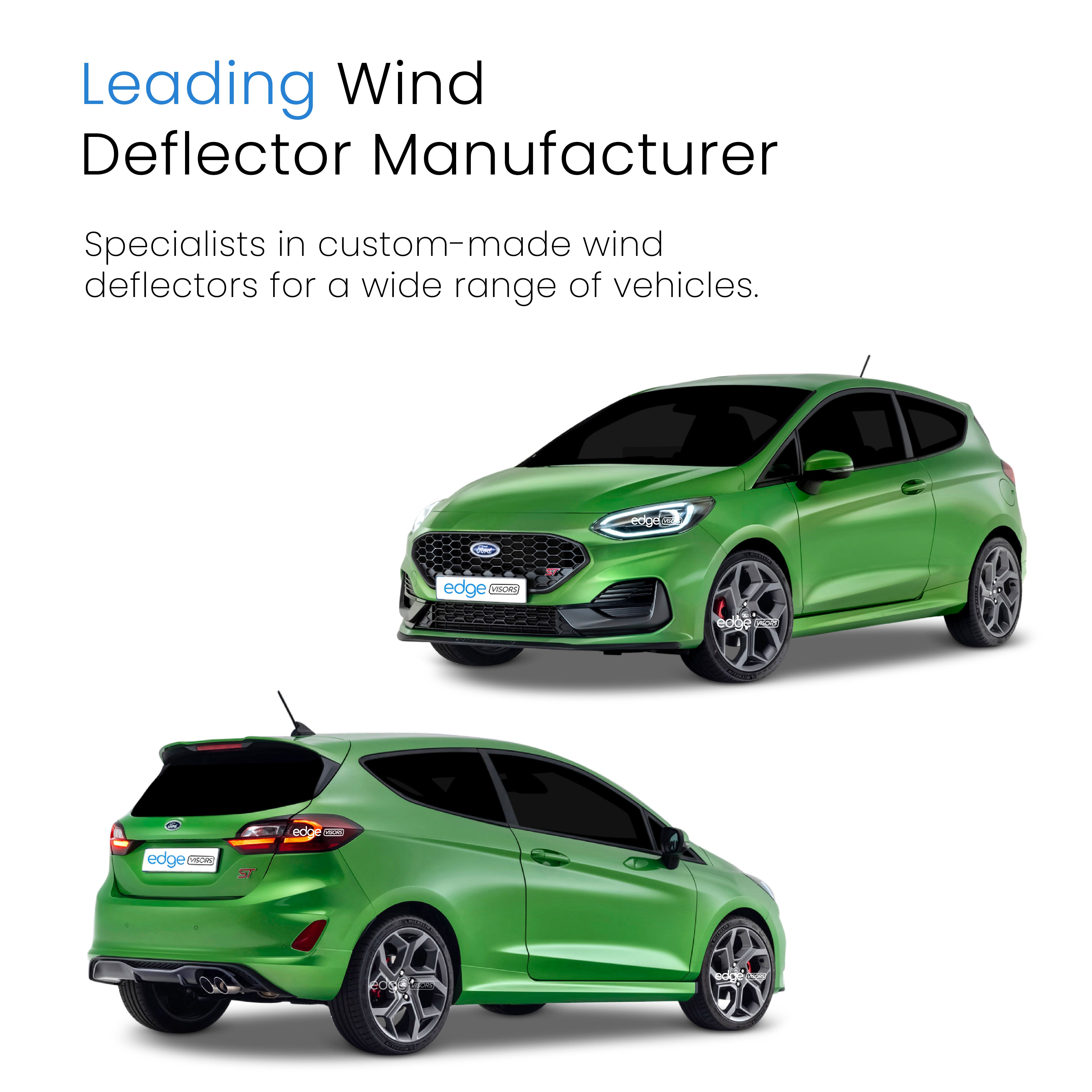 Ford Fiesta MK8 2017-2023 3 Door Hatchback Wind Deflectors 2pc