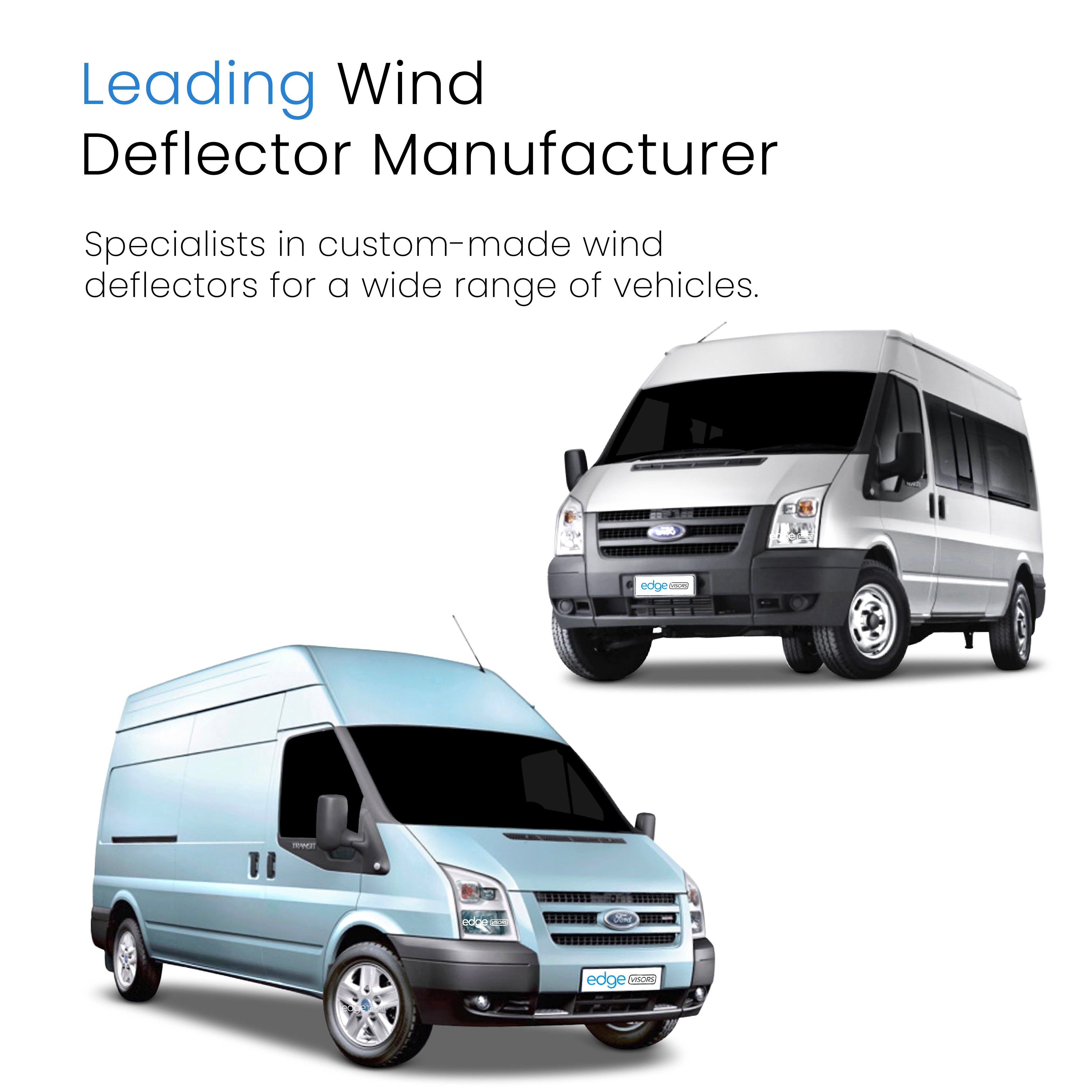 Ford Transit MK7 2006-2014 2 Door Van Wind Deflectors 2pc