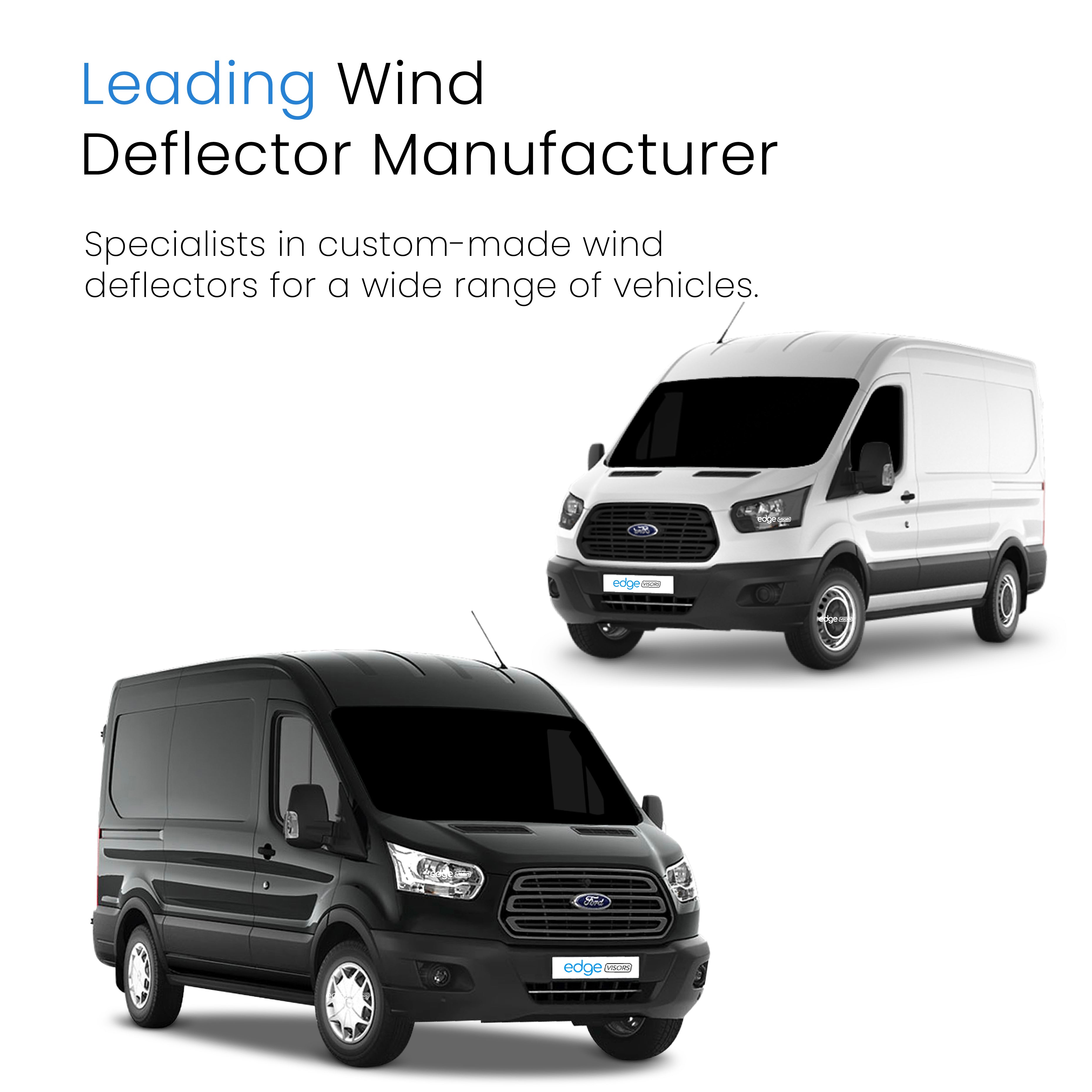 Ford Transit MK8 2013-onwards 2 Door Van Wind Deflectors 2pc