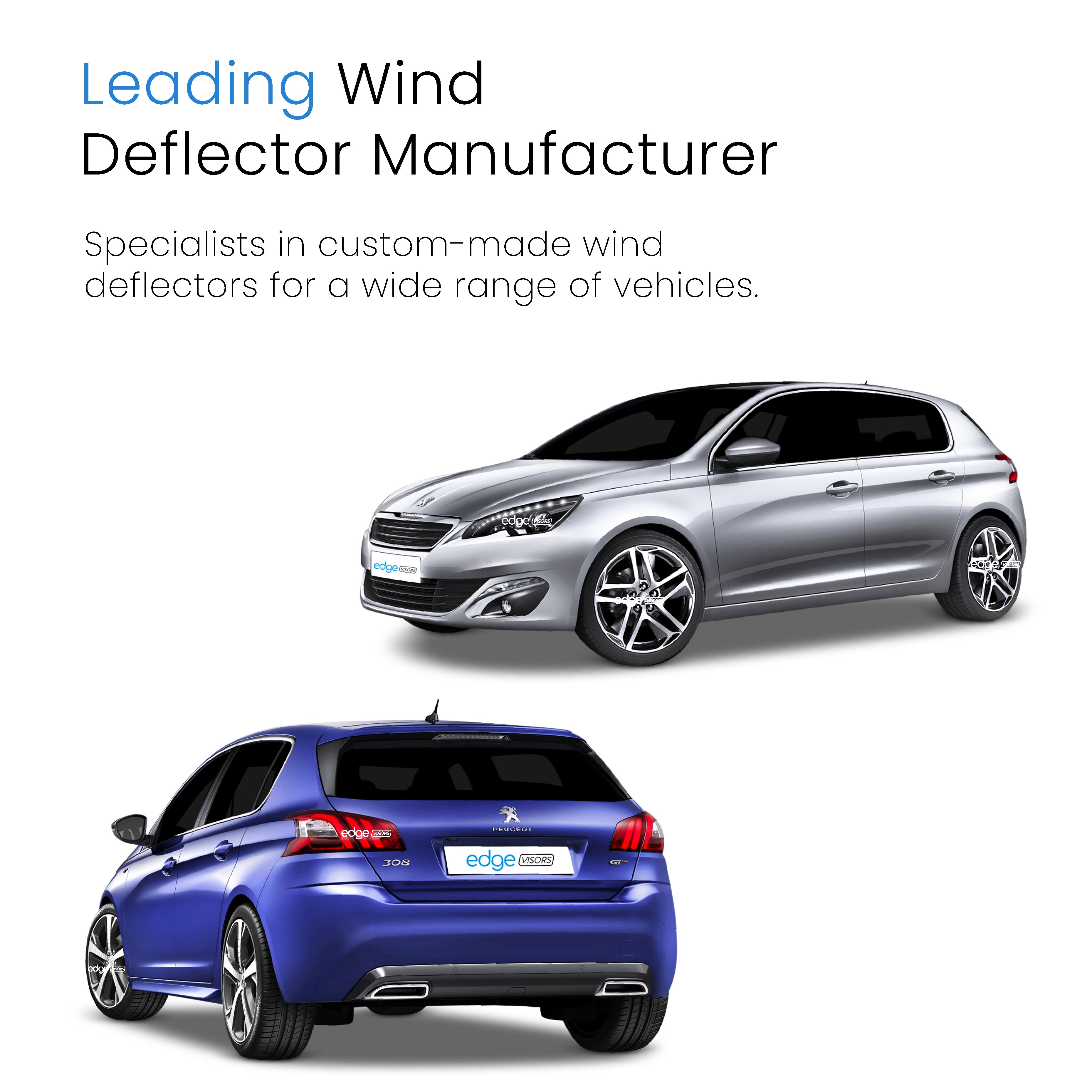 Peugeot 308 MK2 2013-2021 5 Door Hatchback Wind Deflectors 4pc