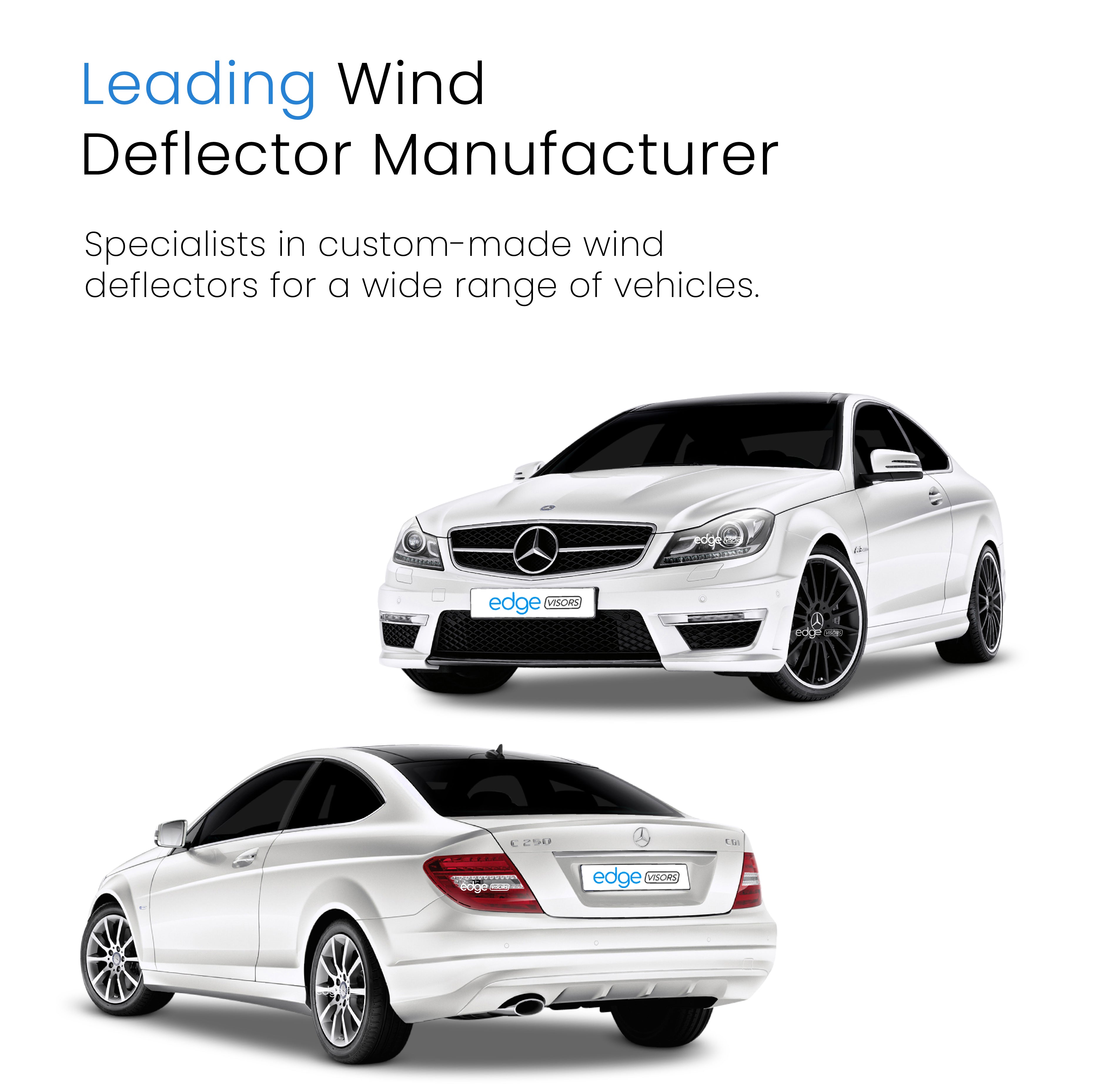 Mercedes C-Class W204 2006-2015 3 Door Coupe Wind Deflectors 2pc