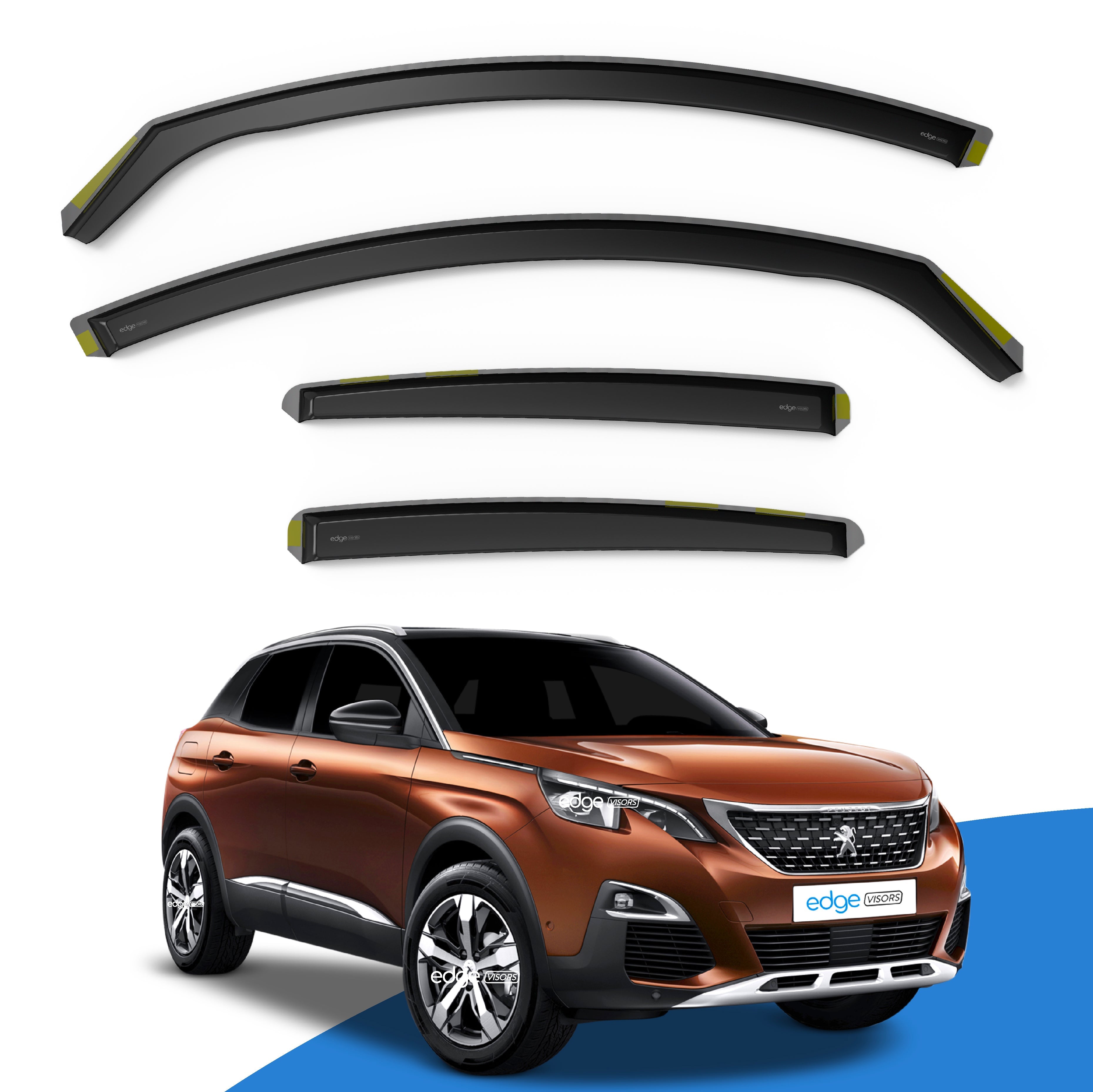 Peugeot 3008 MK2 2017-2023 5 Door SUV Wind Deflectors 4pc