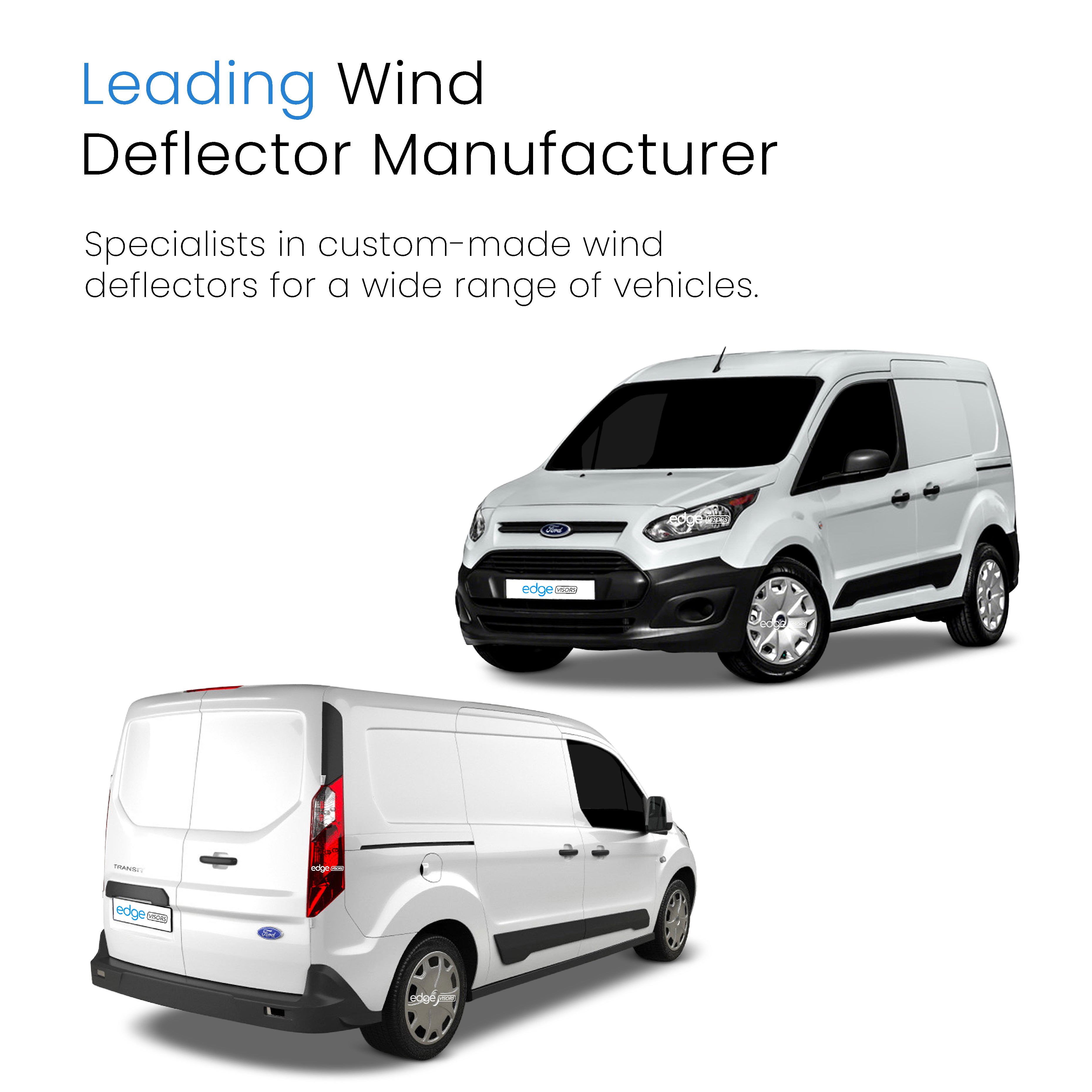 Ford Transit Connect MK2 2013-2023 2 Door Van Wind Deflectors 2pc