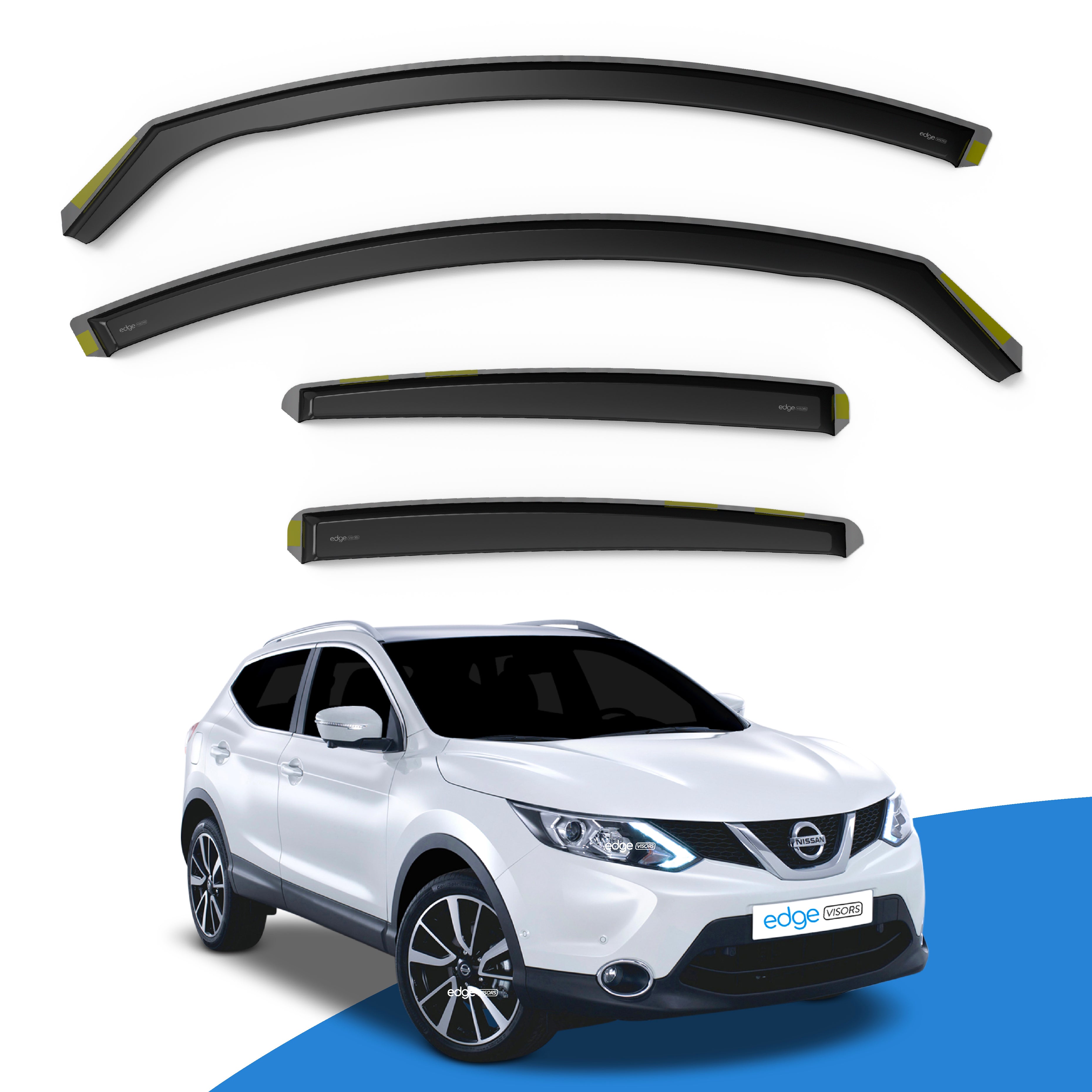 Nissan Qashqai MK2 2014-2021 5 Door SUV Wind Deflectors 4pc