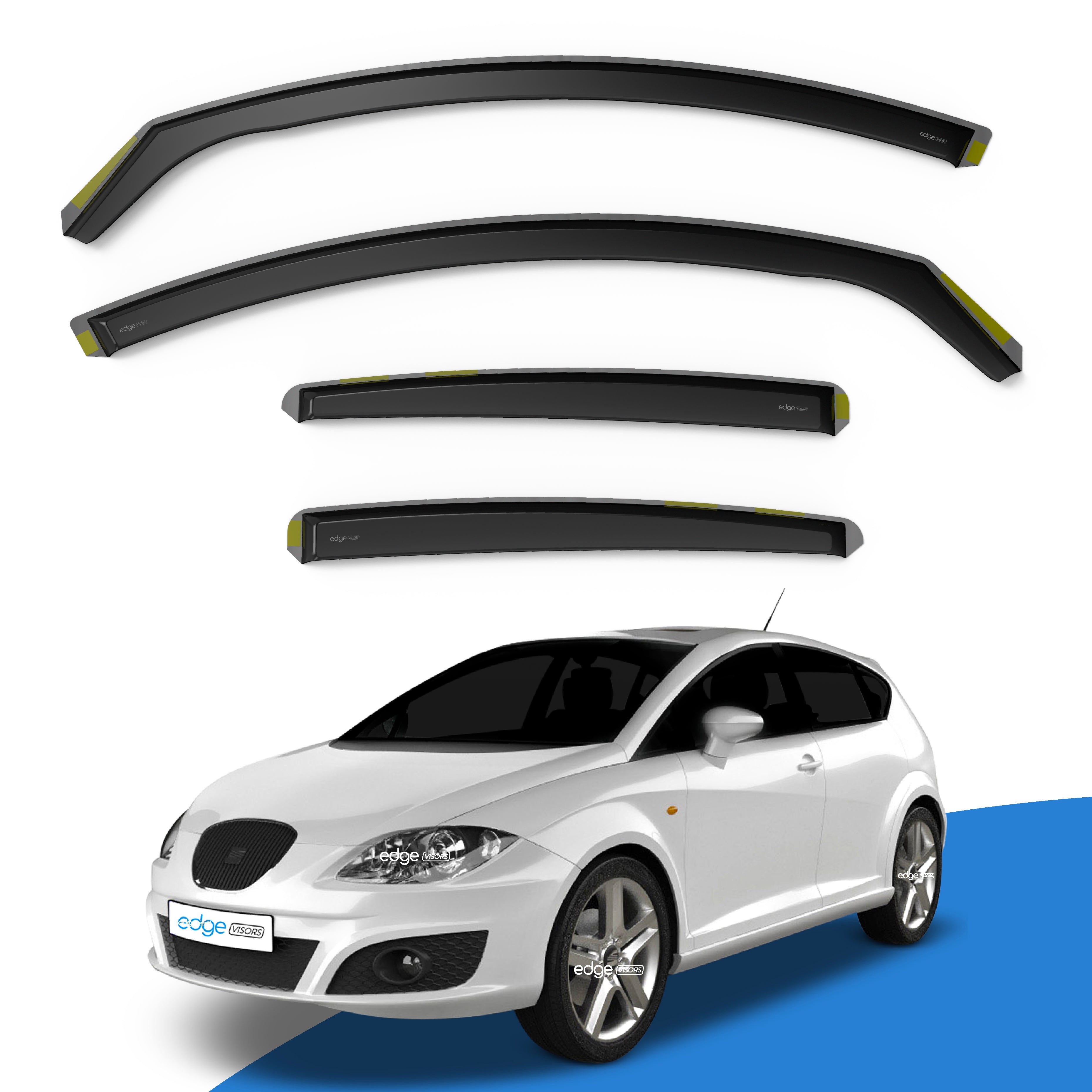 Seat Leon MK2 1P 2006-2012 5 Door Hatchback Wind Deflectors 4pc