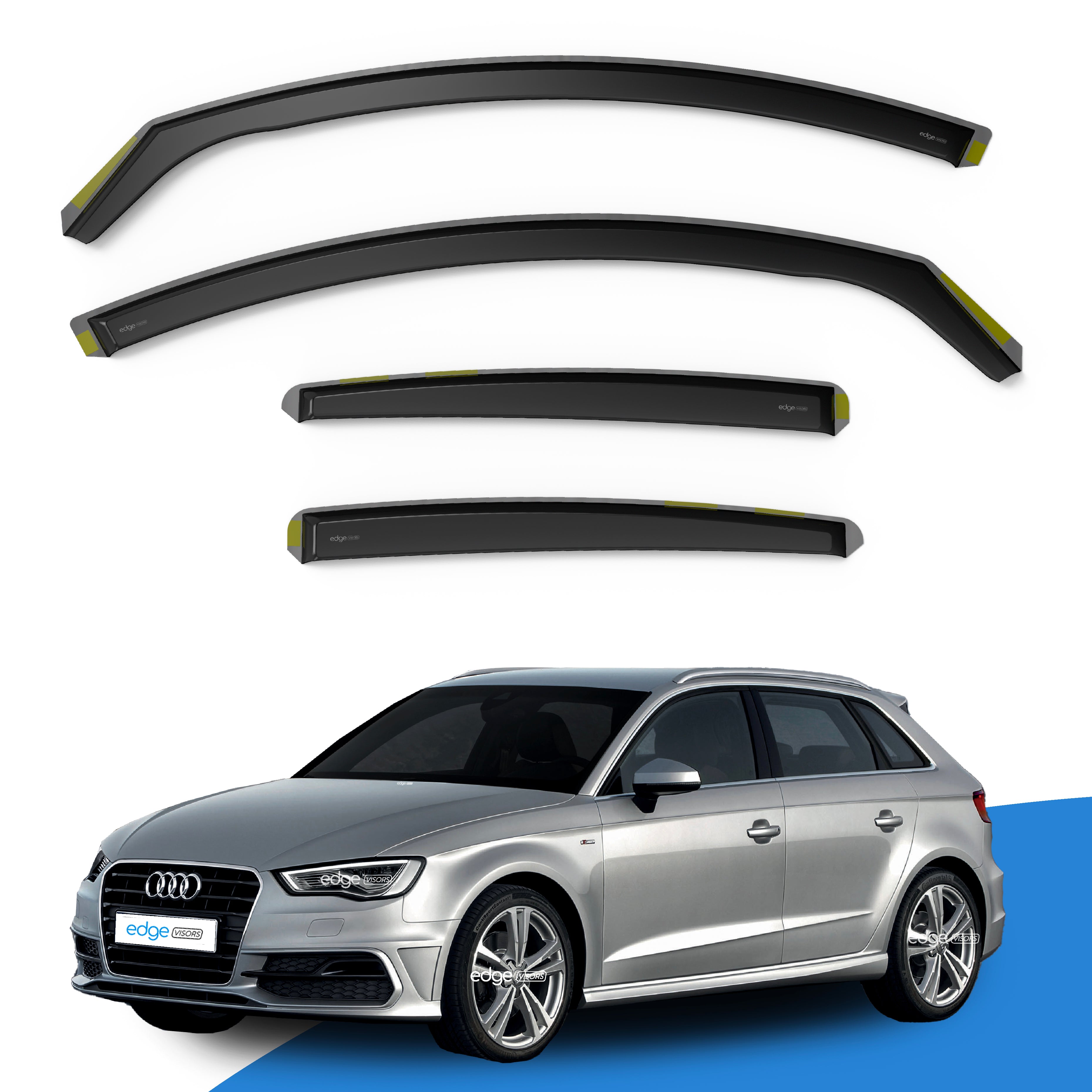 Audi A3 or S3 MK3 2013-2019 5 Door Sportback Wind Deflectors 4pc