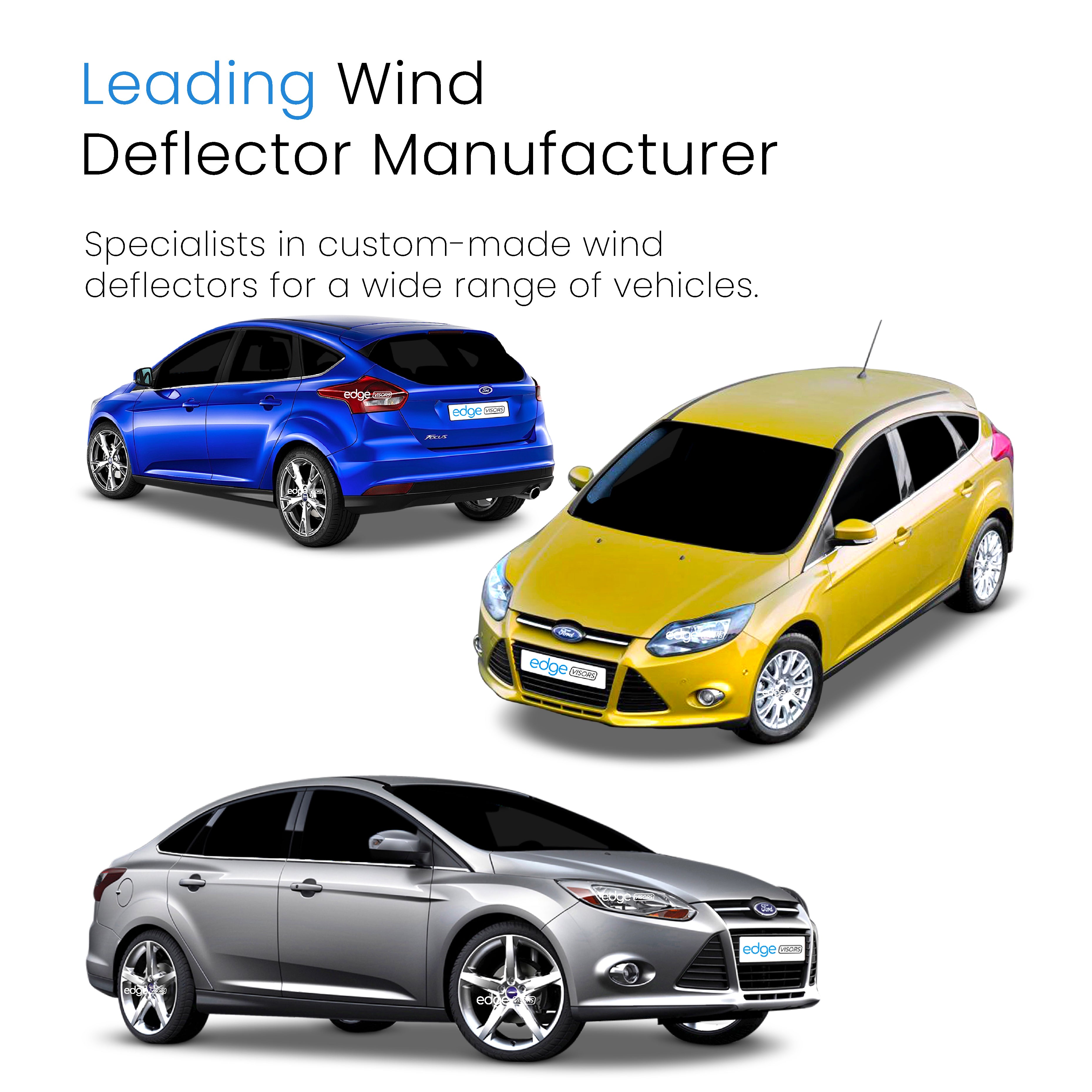 Ford Focus MK3 2011-2018 4/5 Door Saloon/Hatchback Wind Deflectors 4pc