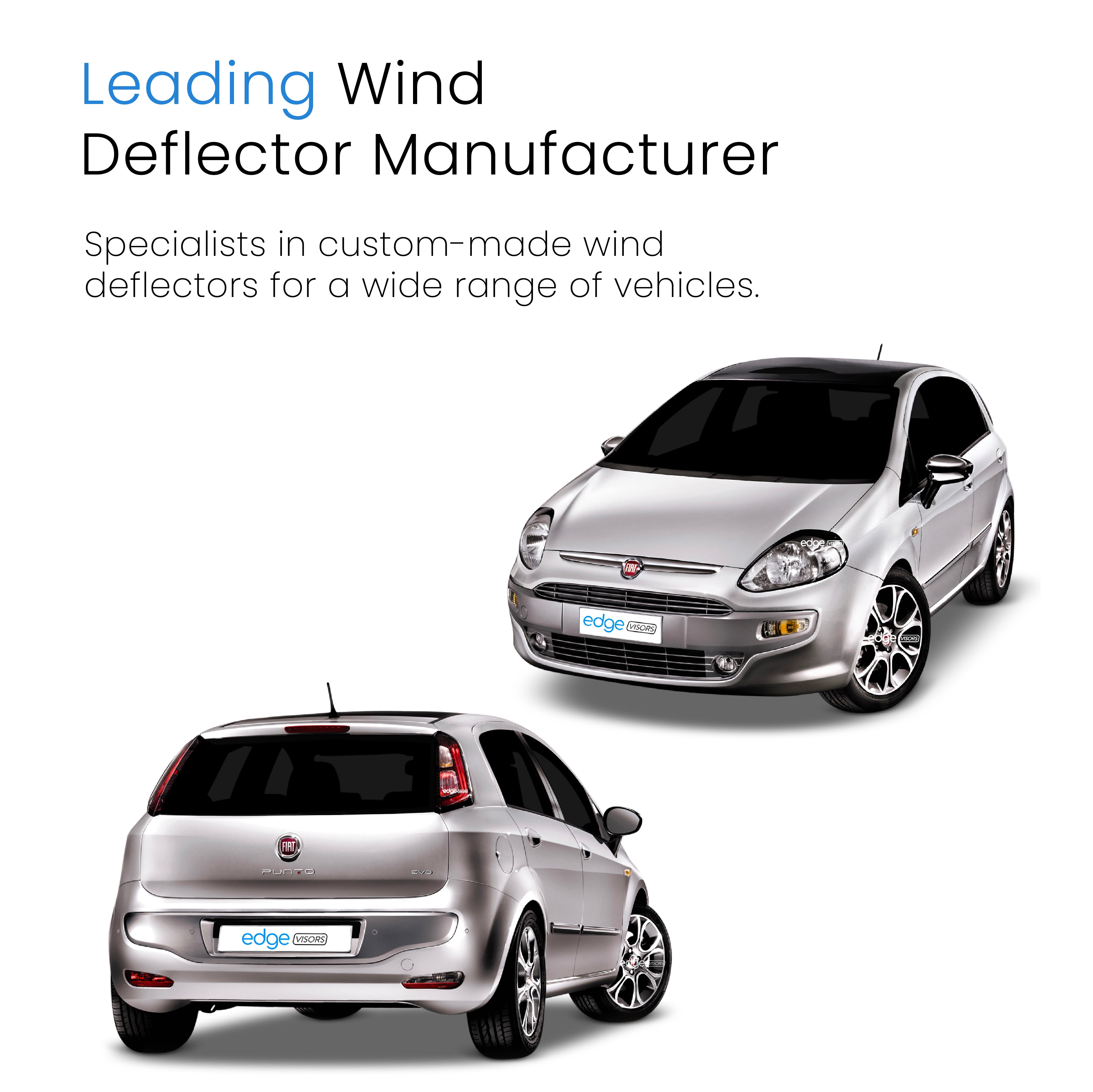 Fiat Grande Punto / EVO 2006-2019 5 Door Hatchback Wind Deflectors 4pc