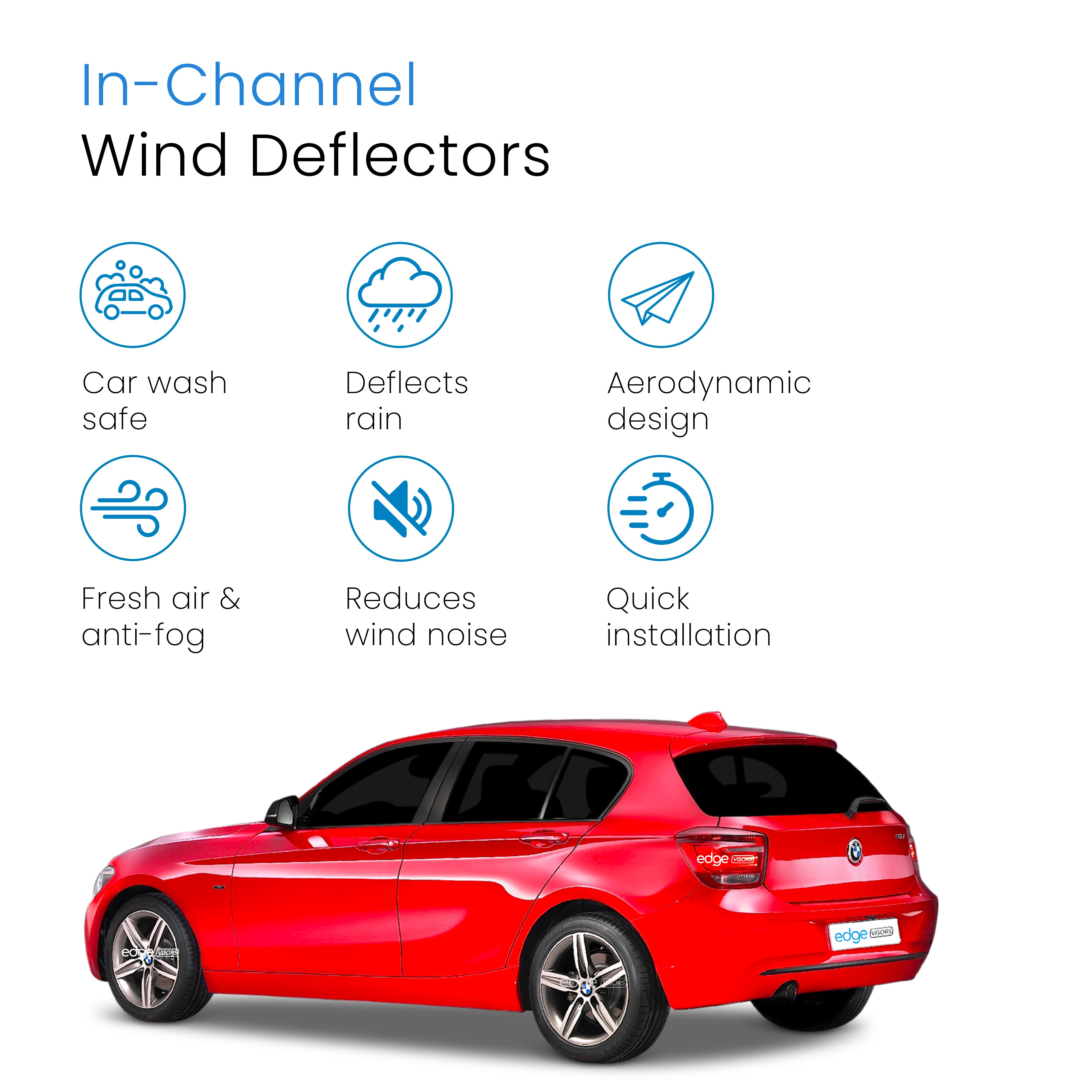 BMW 1 Series F20 2011-2019 5 Door Hatchback Wind Deflectors 4pc