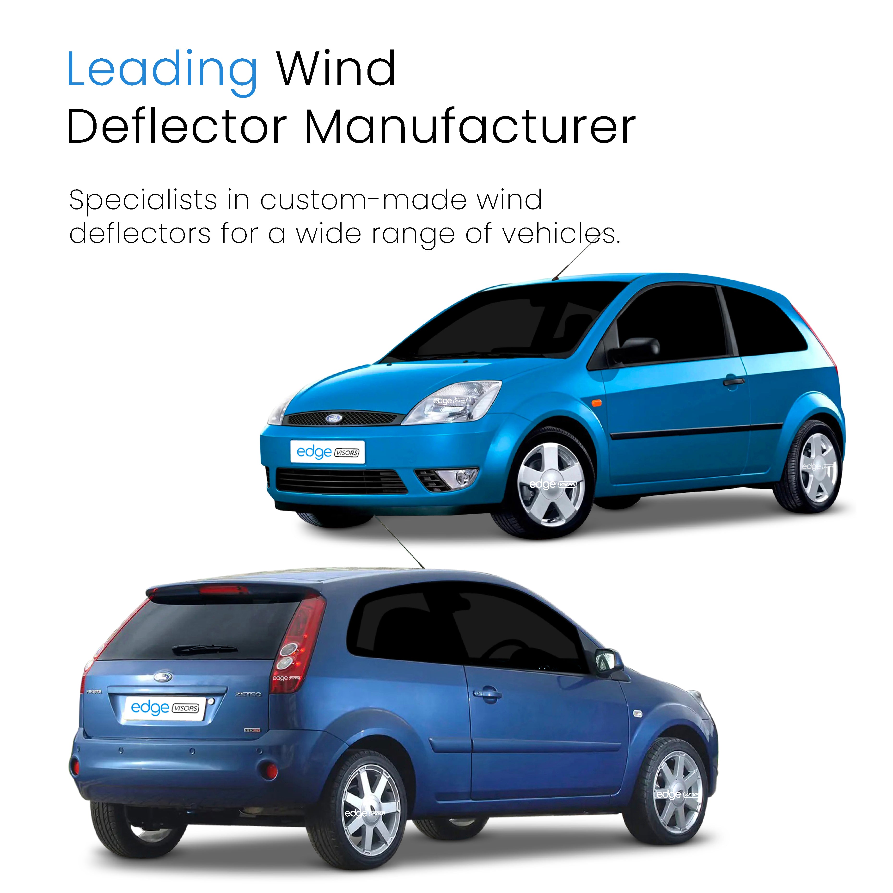 Ford Fiesta MK6 2002-2008 3 Door Hatchback Wind Deflectors 2pc