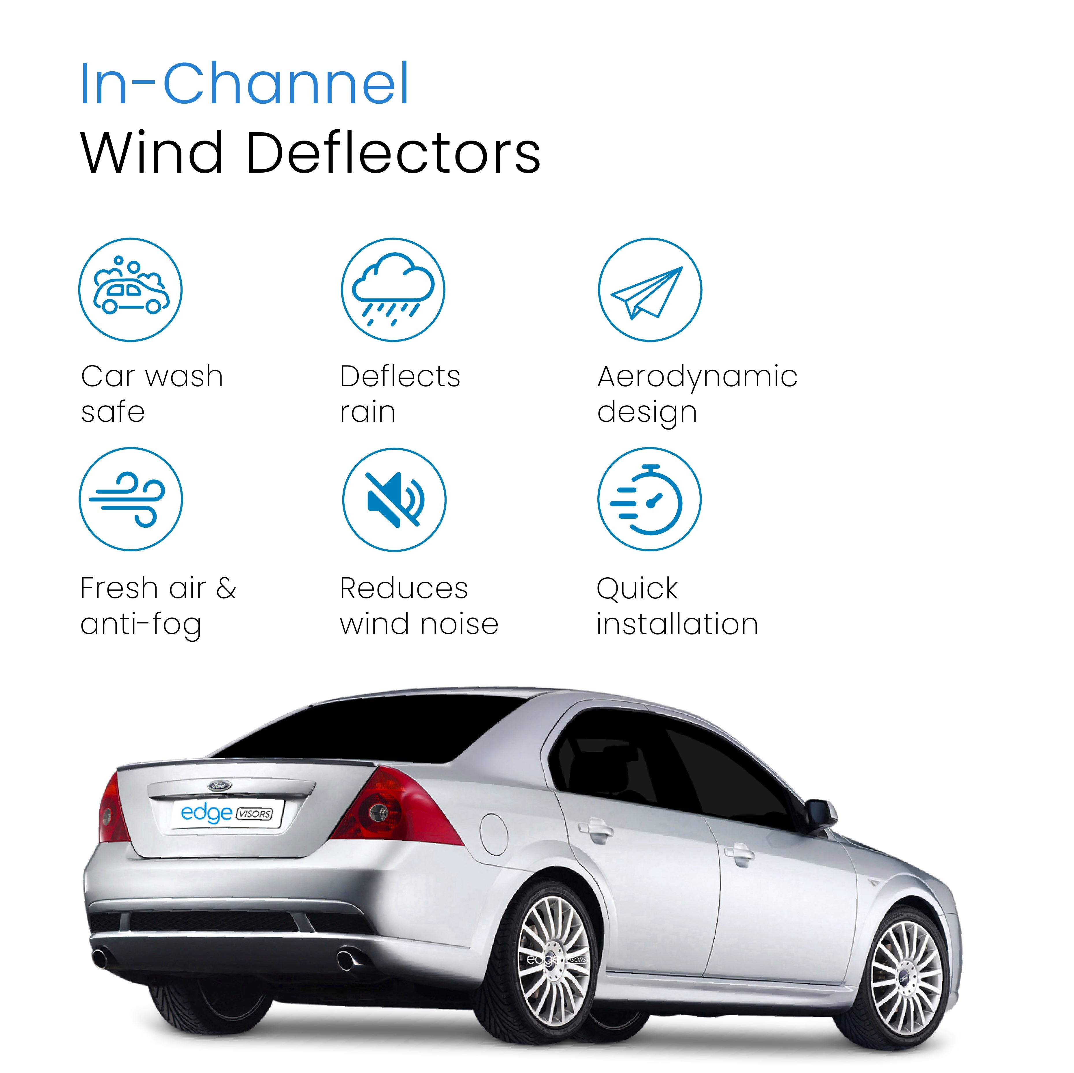 Ford Mondeo MK3 2000-2007 5 Door Hatchback Wind Deflectors 4pc