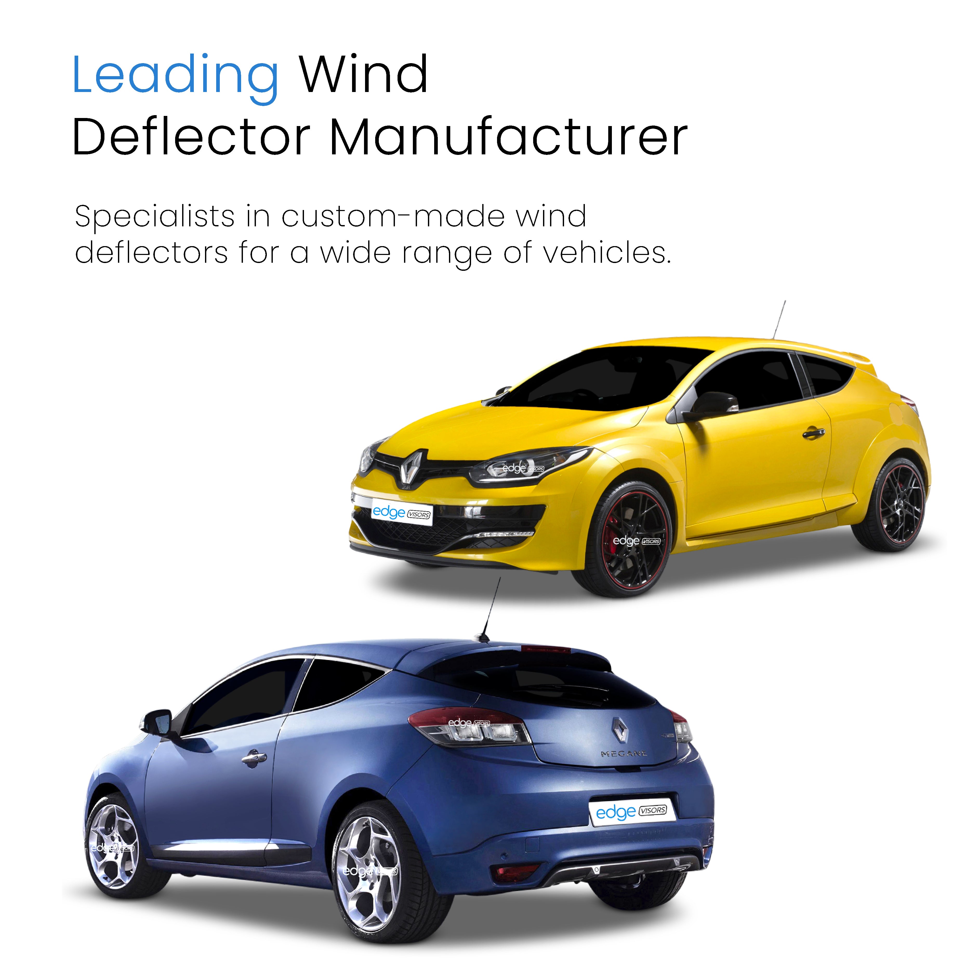 Renault Megane MK3 2009-2015 3 Door Hatchback Wind Deflectors 2pc