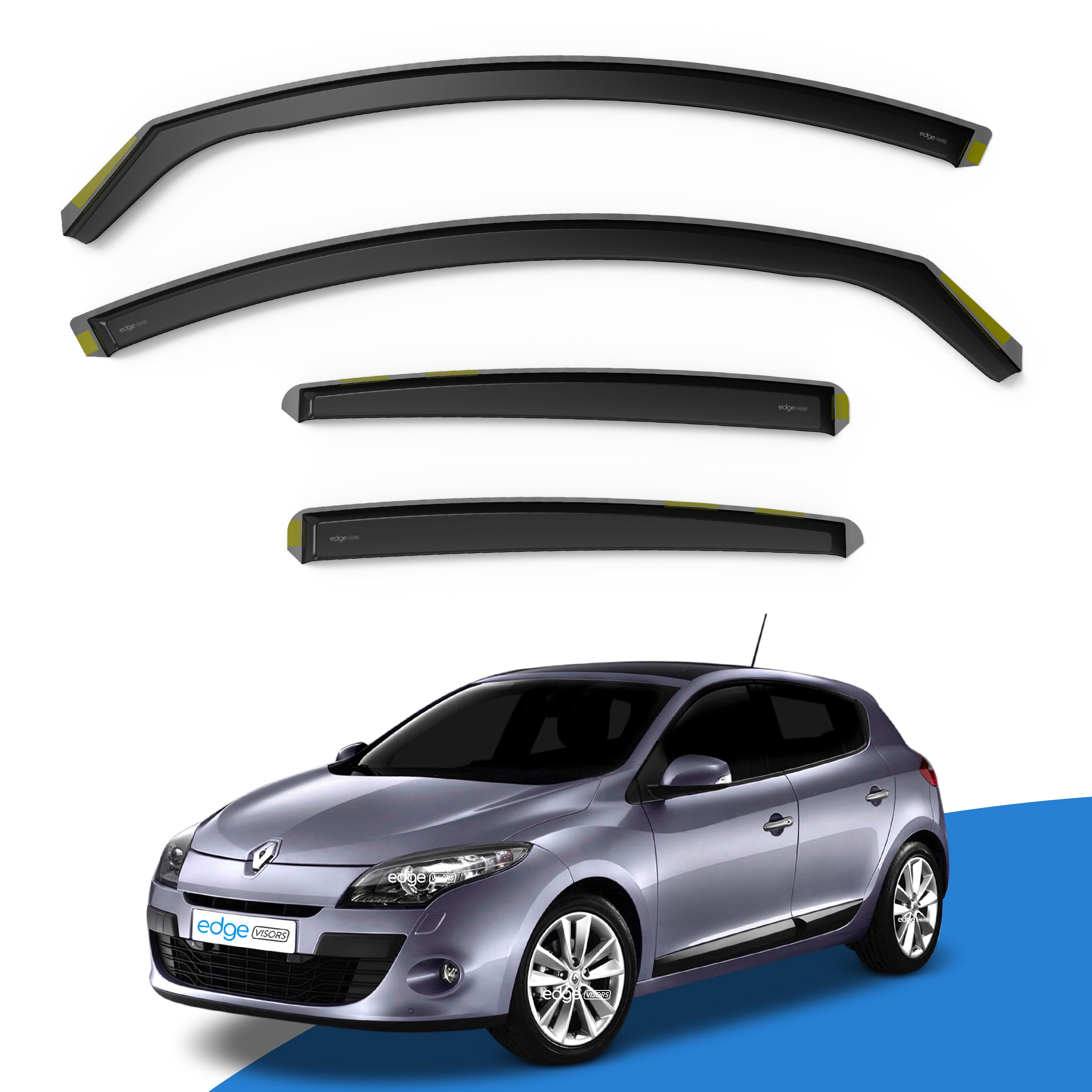 Renault Megane MK3 2008-2016 5 Door Hatchback Wind Deflectors 4pc