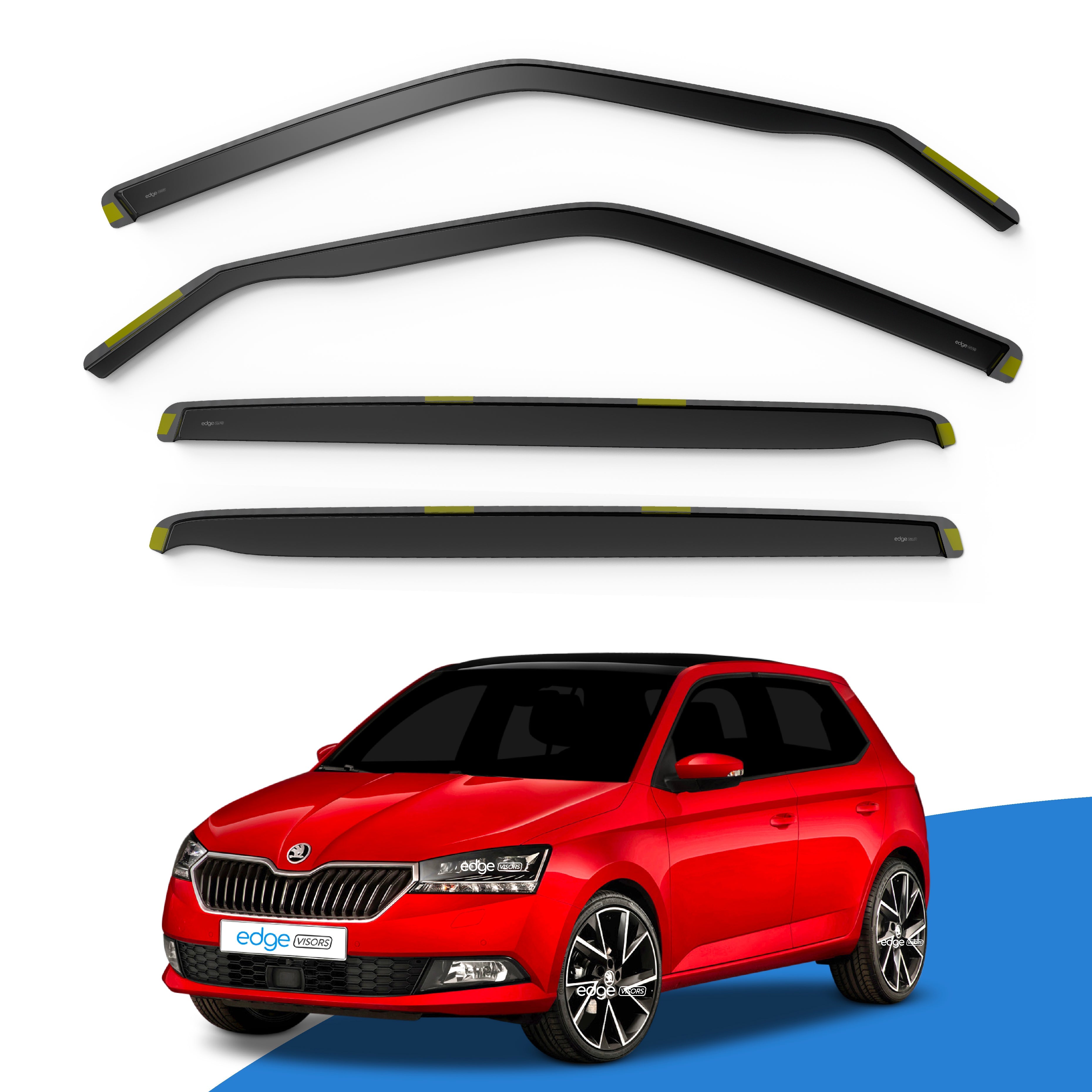 Skoda Fabia MK3 2014-2021 5 Door Hatchback Wind Deflectors 4pc